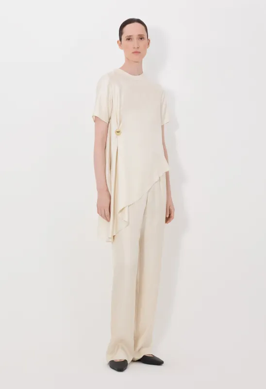 MADEA Asymmetric silk twill top sold by Loulou De Saison