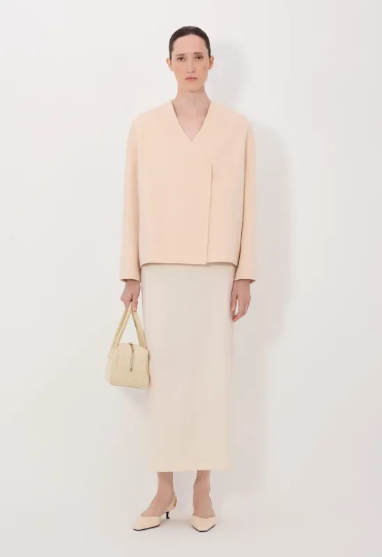 MAARA Asymmetric wool cashmere drap jacket sold by Loulou De Saison