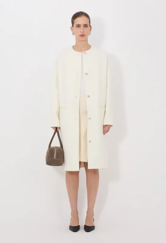 KERRY Wool cashmere drap oval coat made by Loulou De Saison