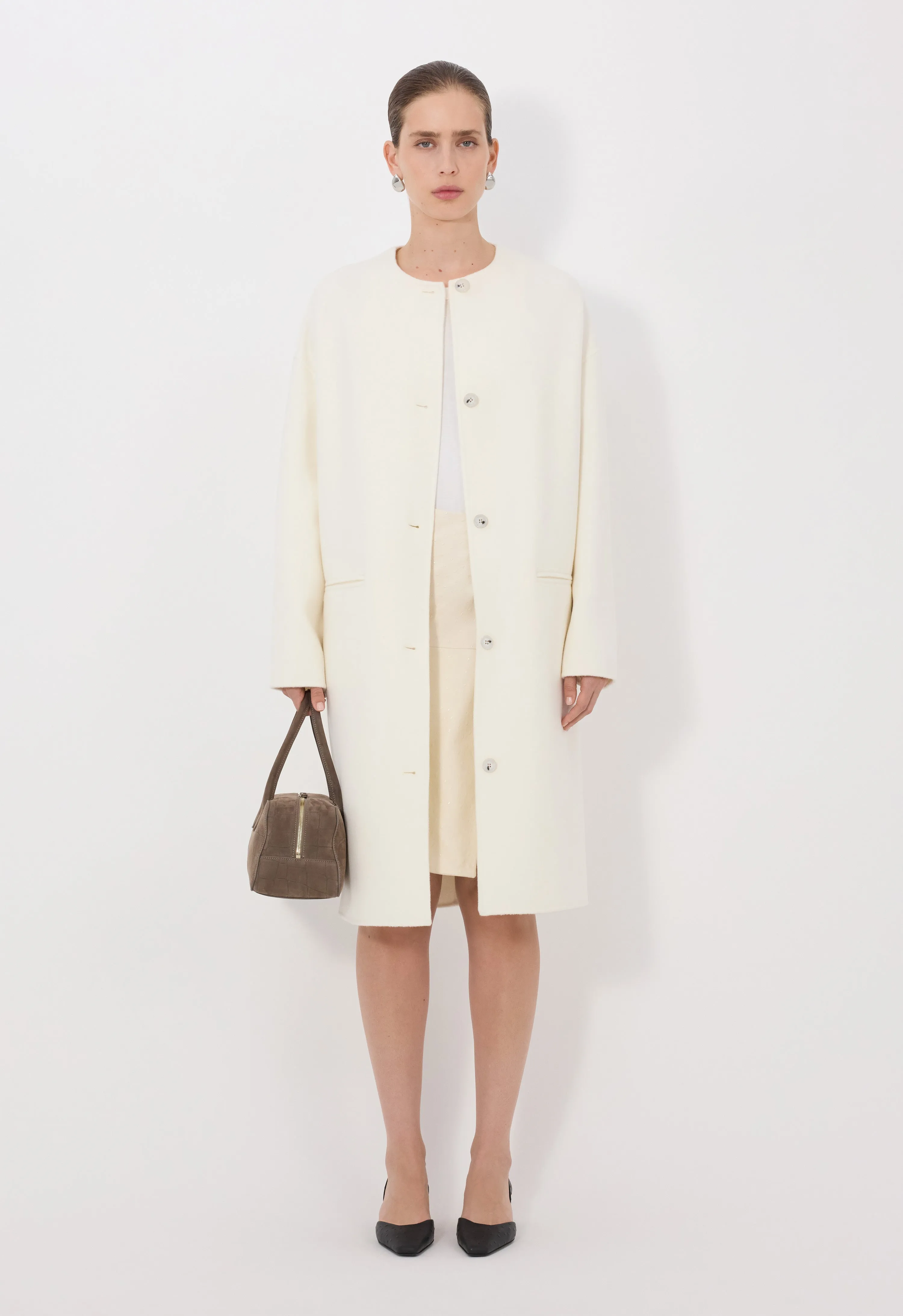 KERRY Wool cashmere drap oval coat sold by Loulou De Saison