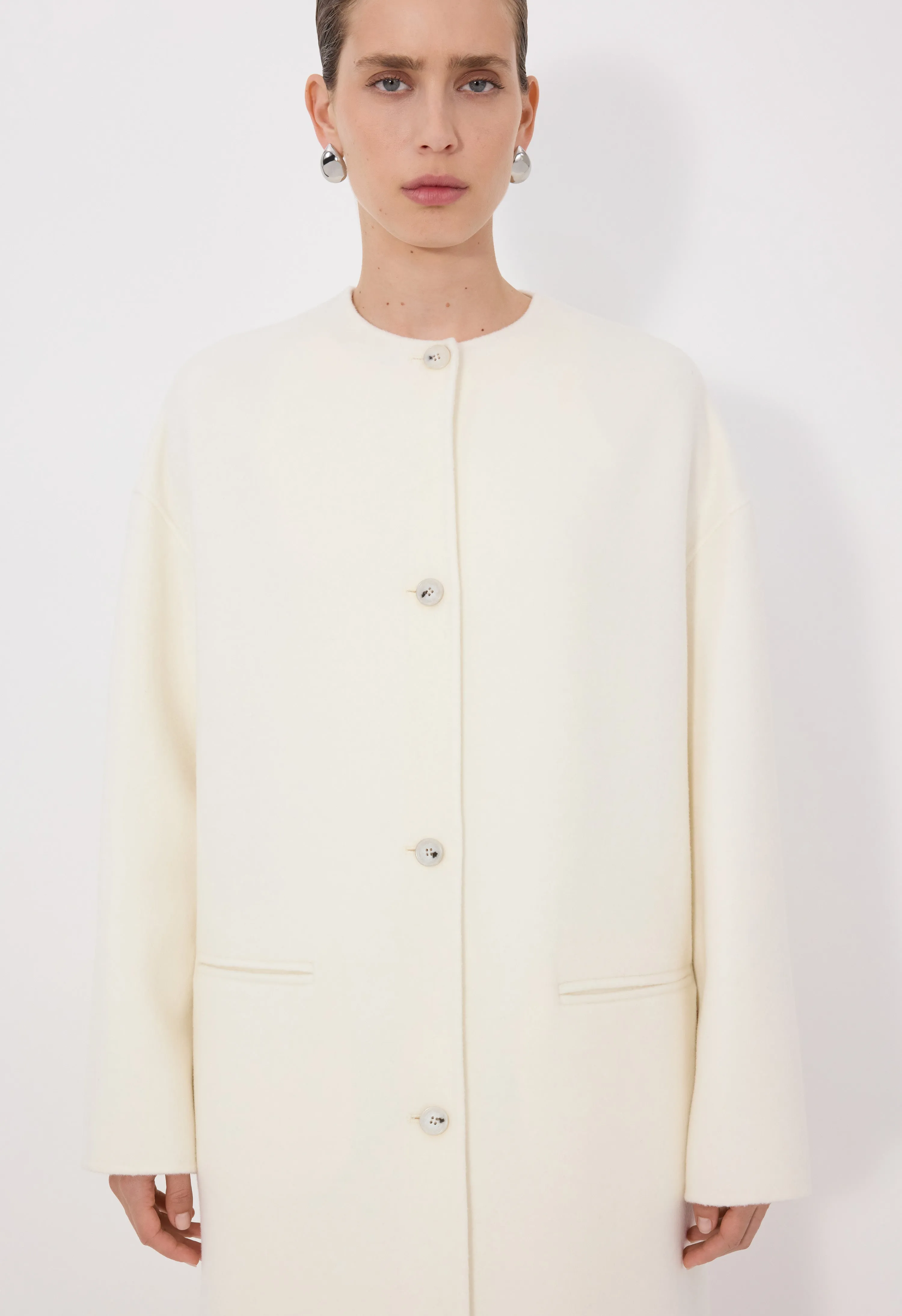 KERRY Wool cashmere drap oval coat sold by Loulou De Saison product image thumbnail 4