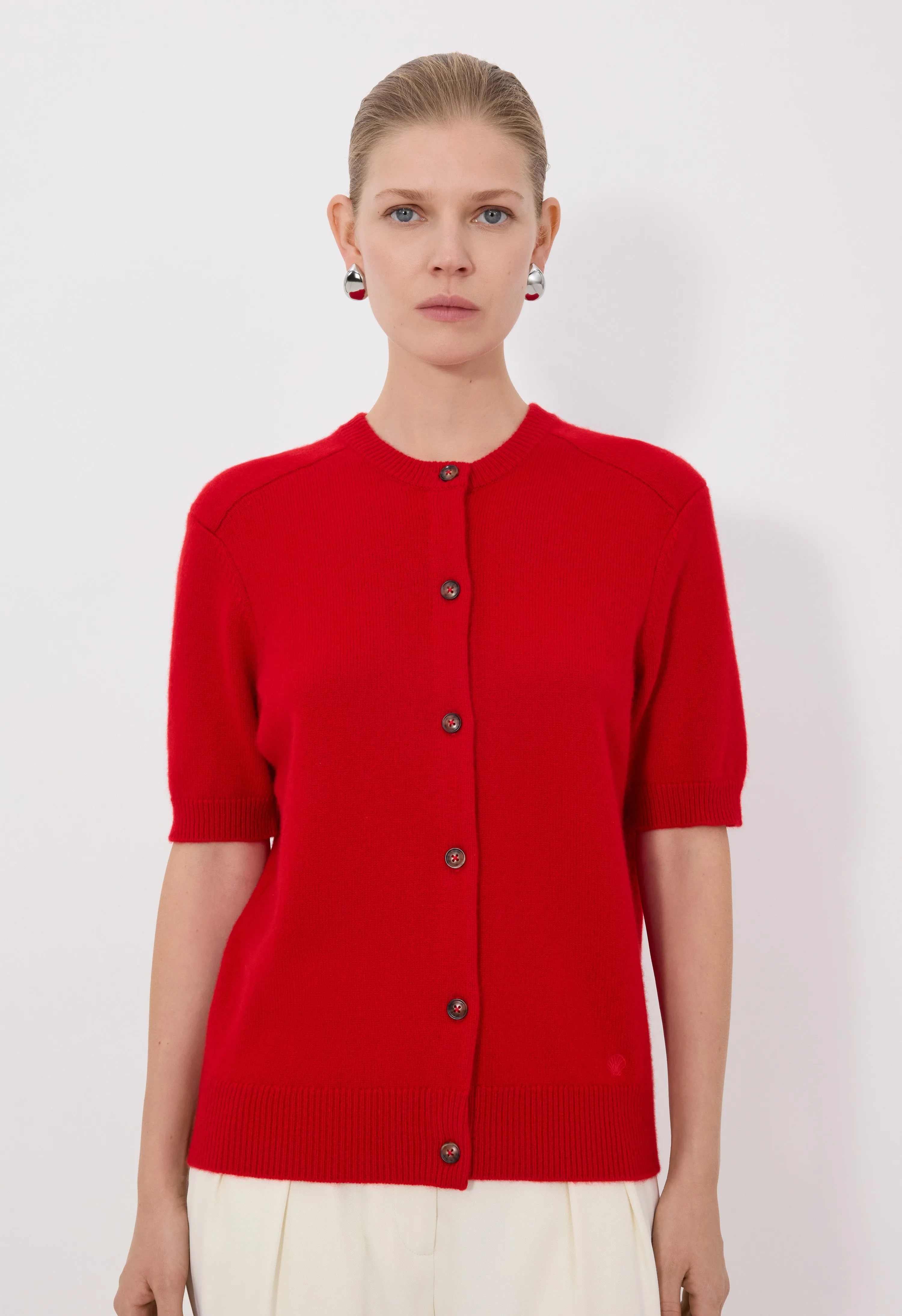 JODI Short sleeve cashmere cardigan sold by Loulou De Saison product image thumbnail 4