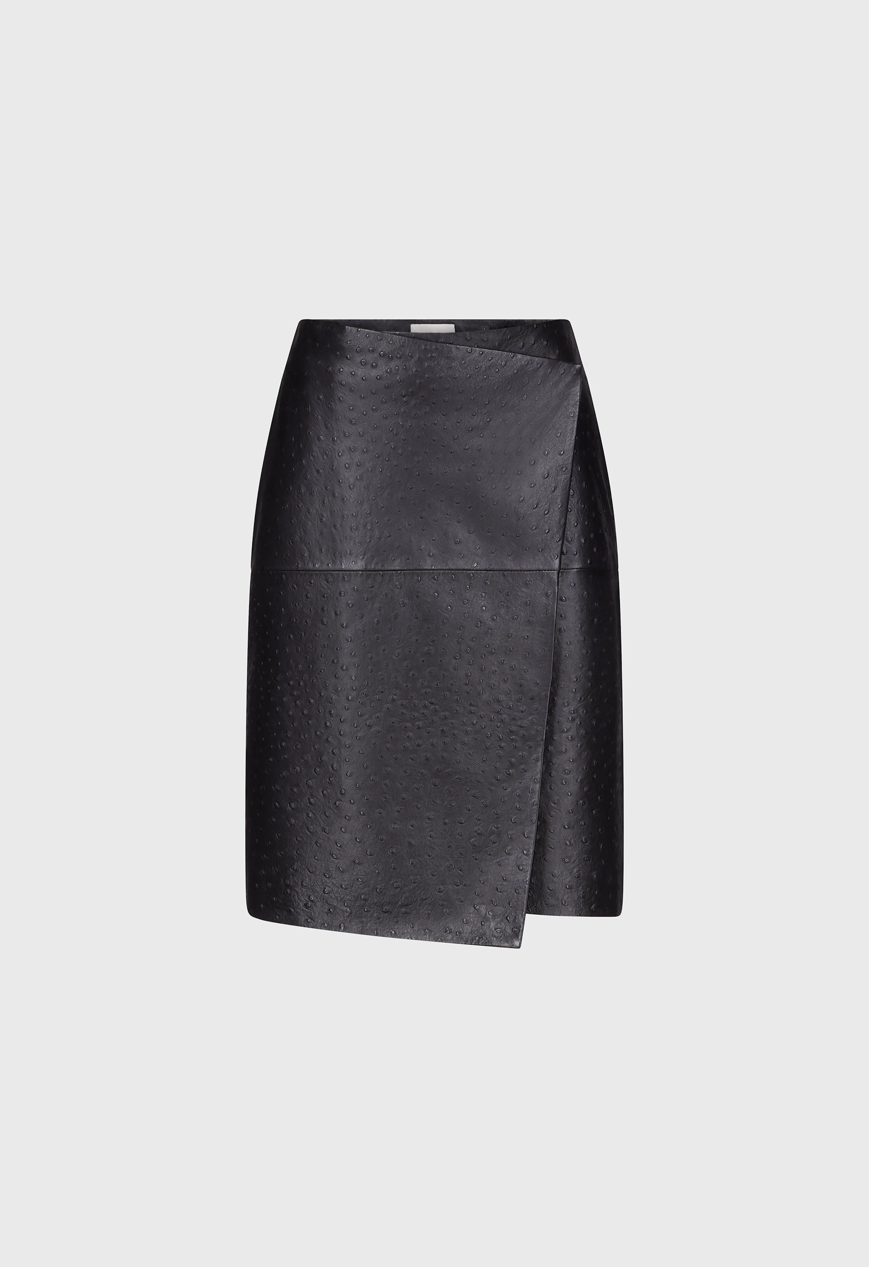 GORA Ostrich-effect leather wrap skirt sold by Loulou De Saison product image thumbnail 2
