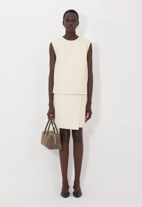 FIZA Ostrich-effect leather top made by Loulou De Saison