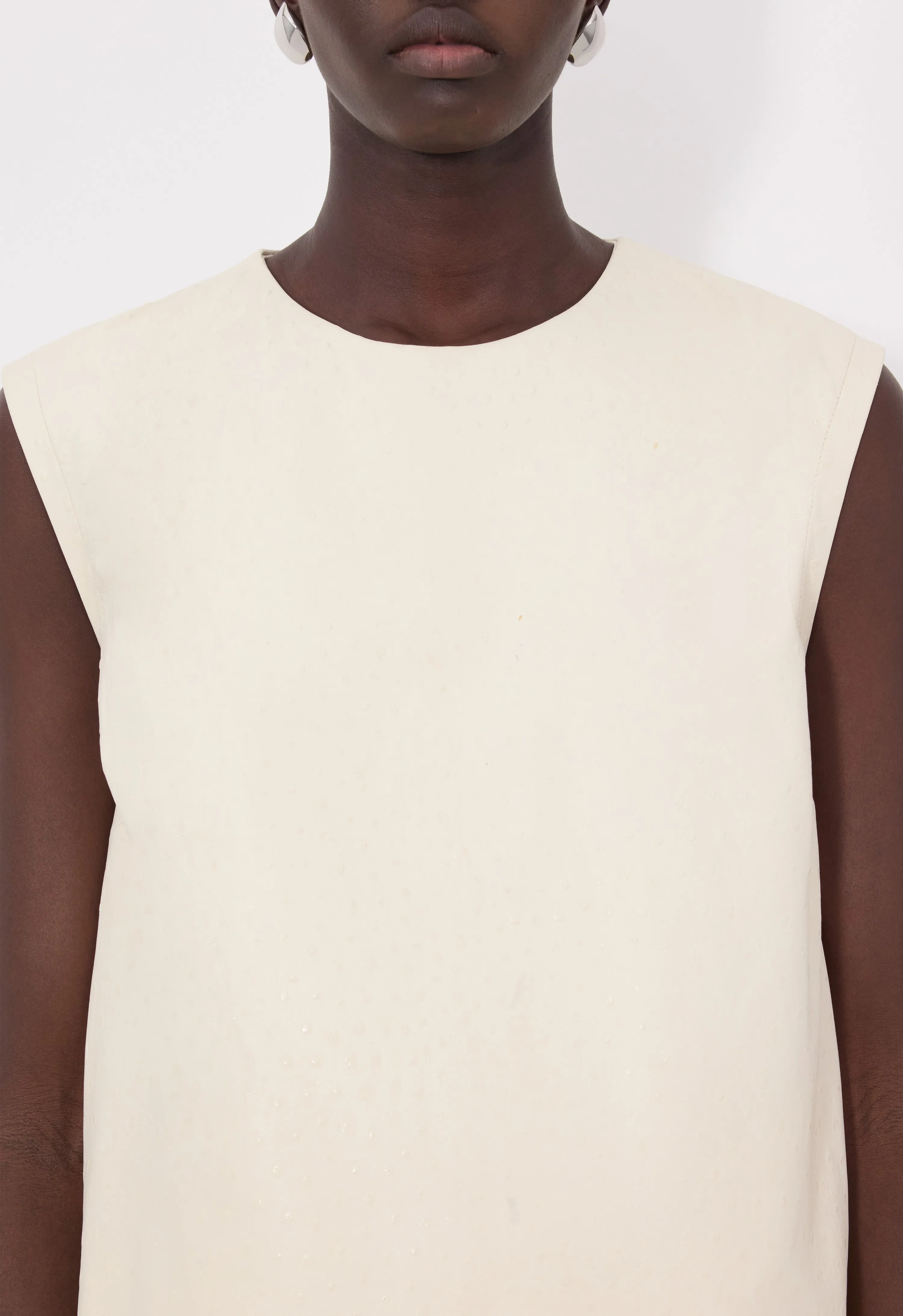 FIZA Ostrich-effect leather top sold by Loulou De Saison product image thumbnail 3