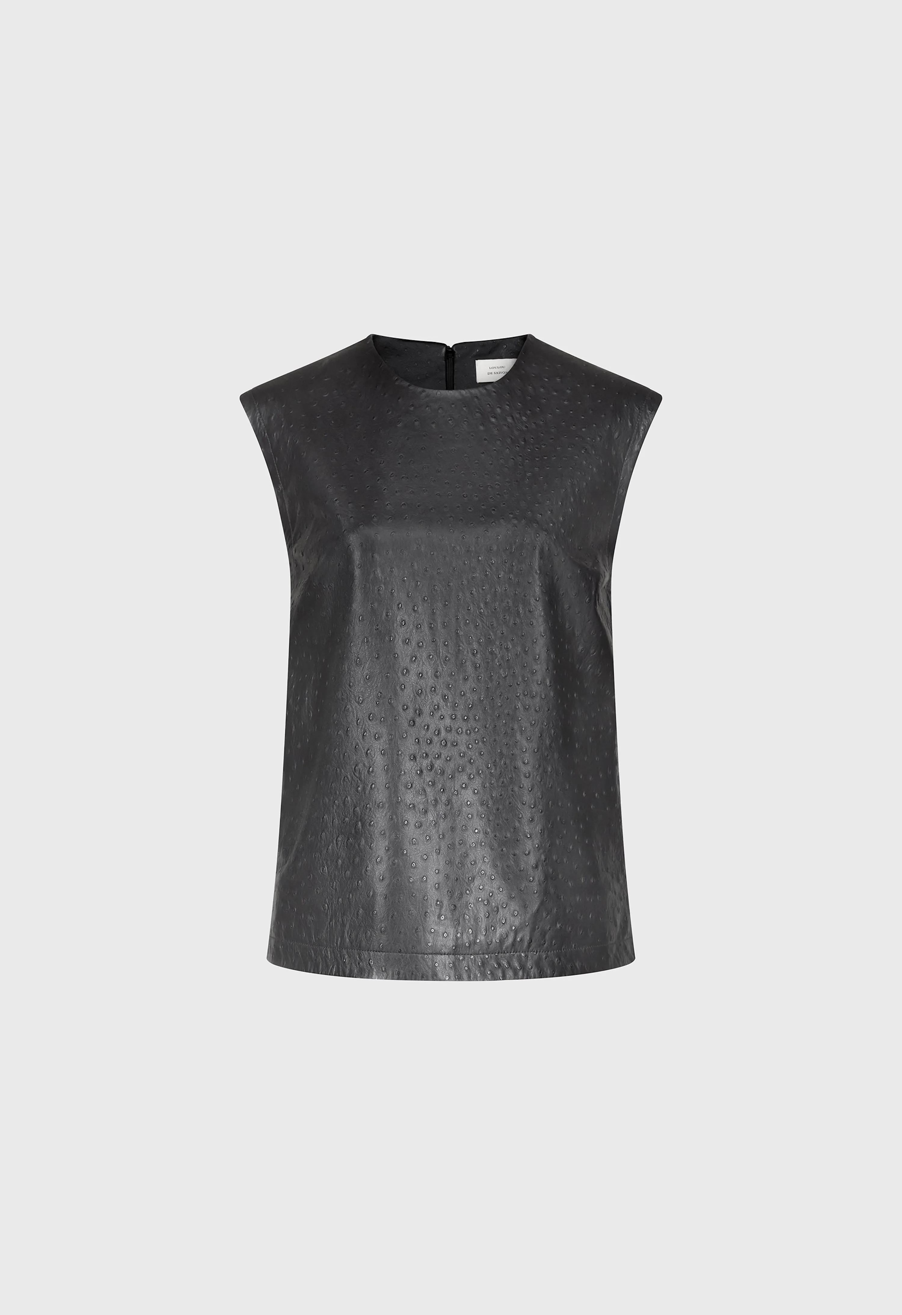 FIZA Ostrich-effect leather top sold by Loulou De Saison product image thumbnail 2
