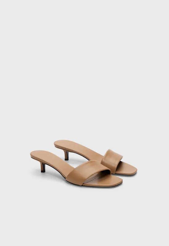 ANDY Kitten heel mule sandals made by Loulou De Saison