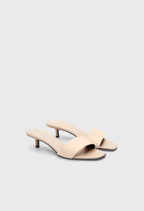 ANDY Kitten heel mule sandals made by Loulou De Saison