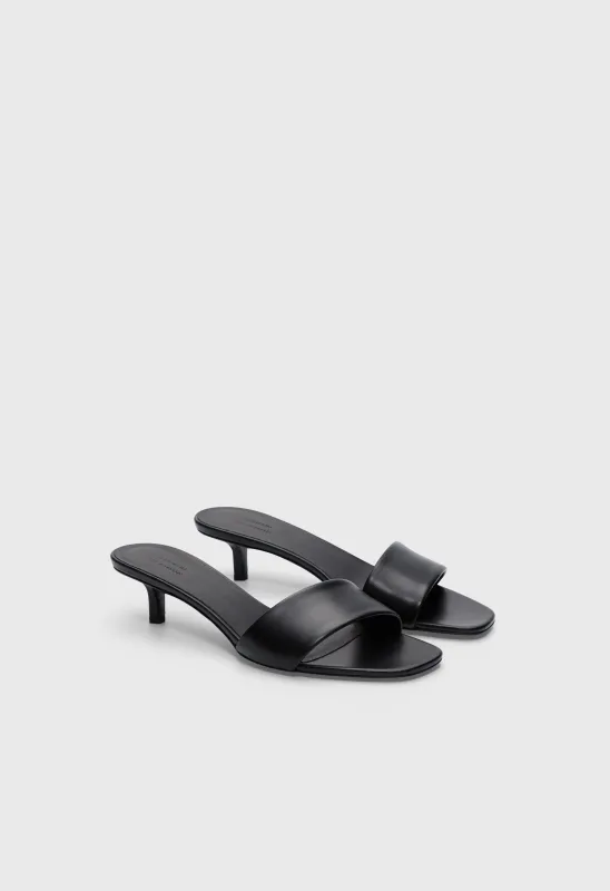 ANDY Kitten heel mule sandals made by Loulou De Saison