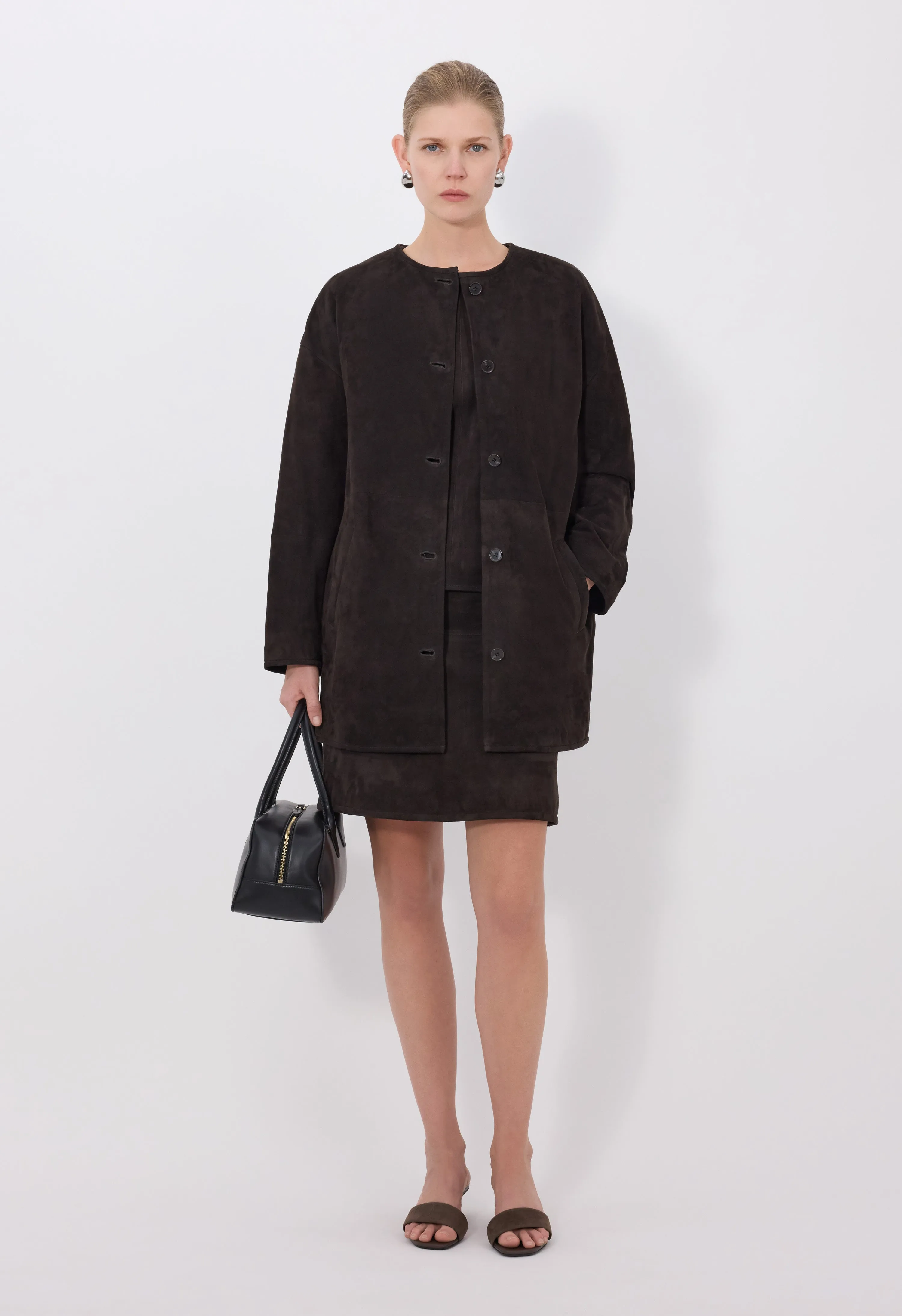WAREN Oval suede coat sold by Loulou De Saison