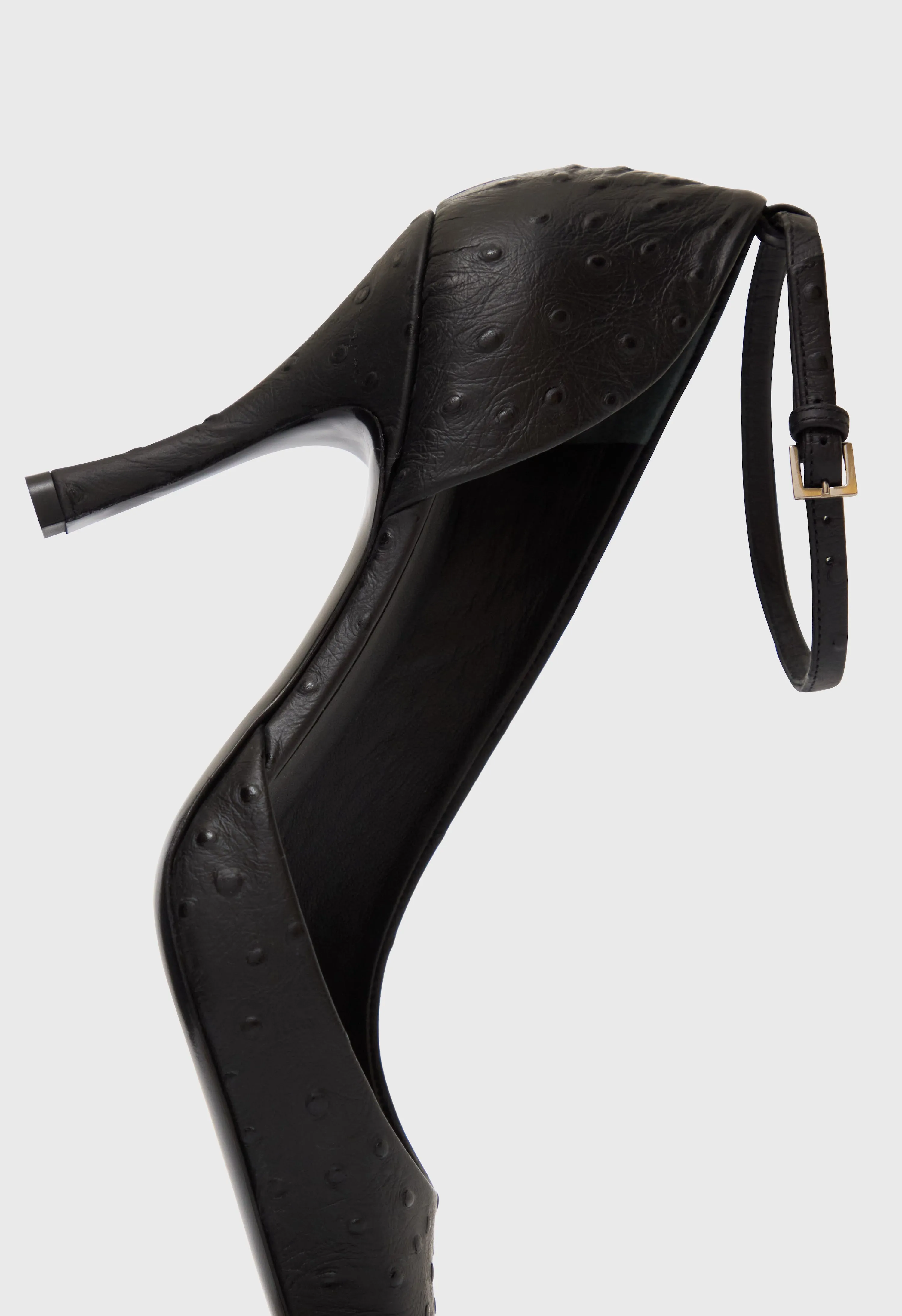 SCALA Ostrich-effect leather pumps sold by Loulou De Saison product image thumbnail 5