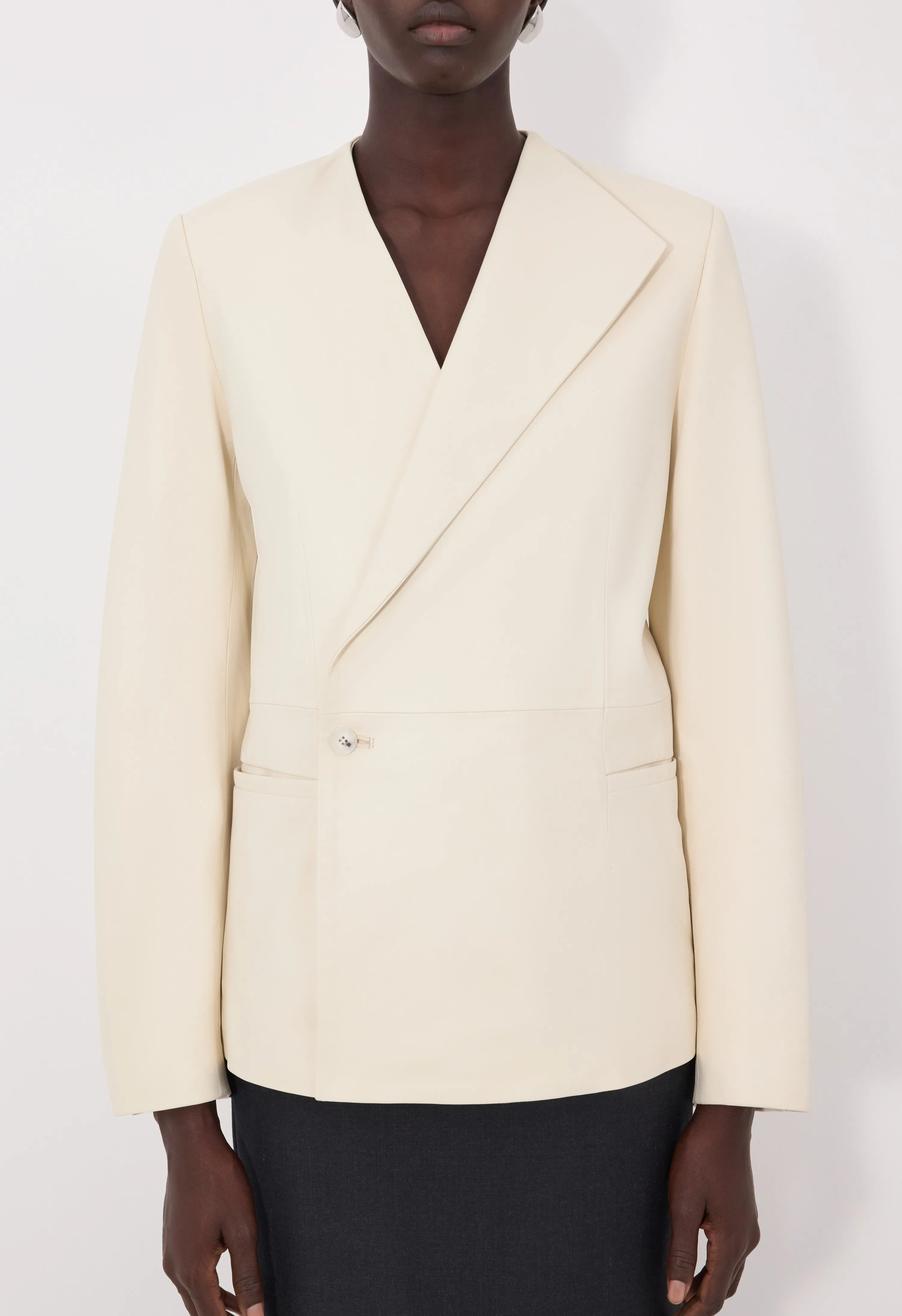 PAOLI Asymmetric leather jacket sold by Loulou De Saison product image thumbnail 4