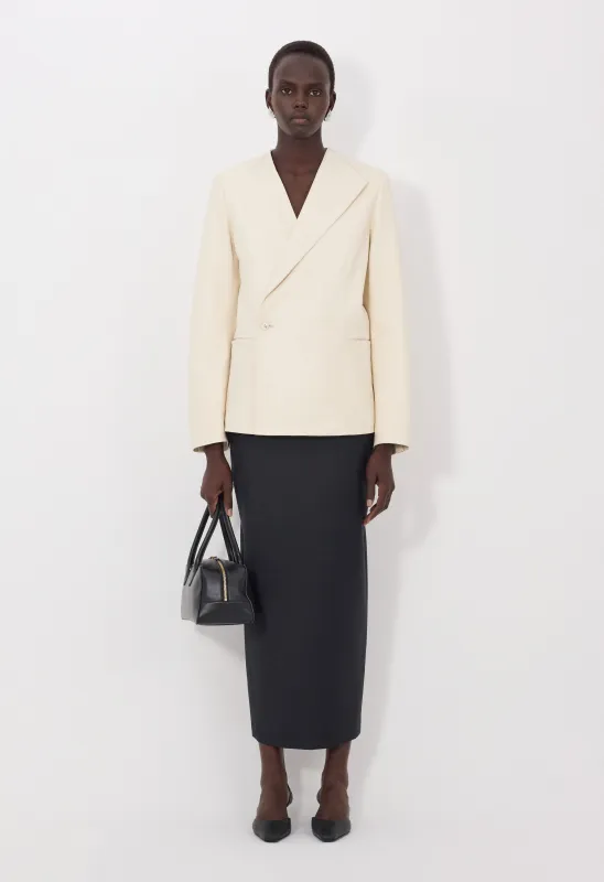 PAOLI Asymmetric leather jacket made by Loulou De Saison