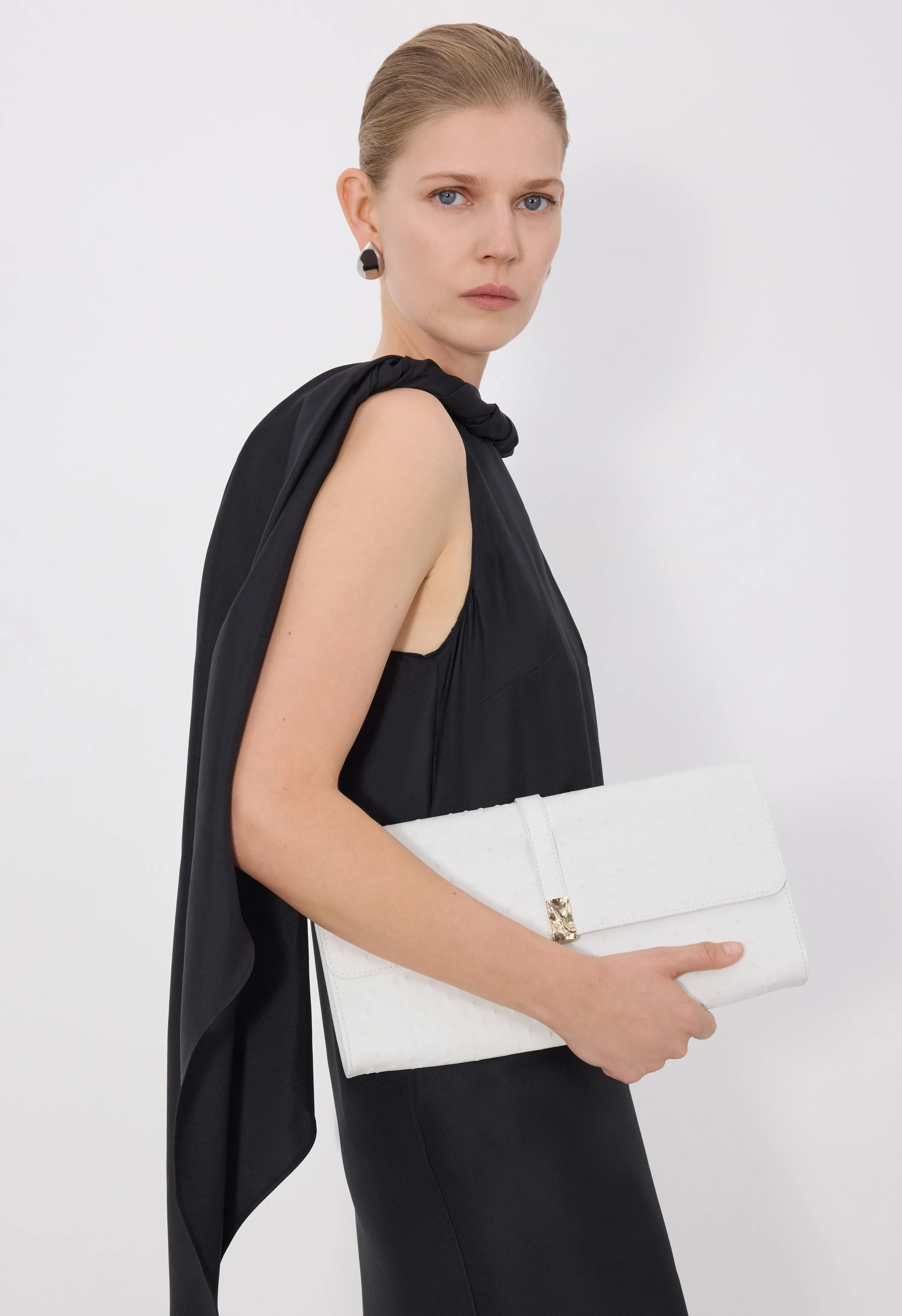 MOHINI Ostrich-effect leather clutch sold by Loulou De Saison product image thumbnail 2