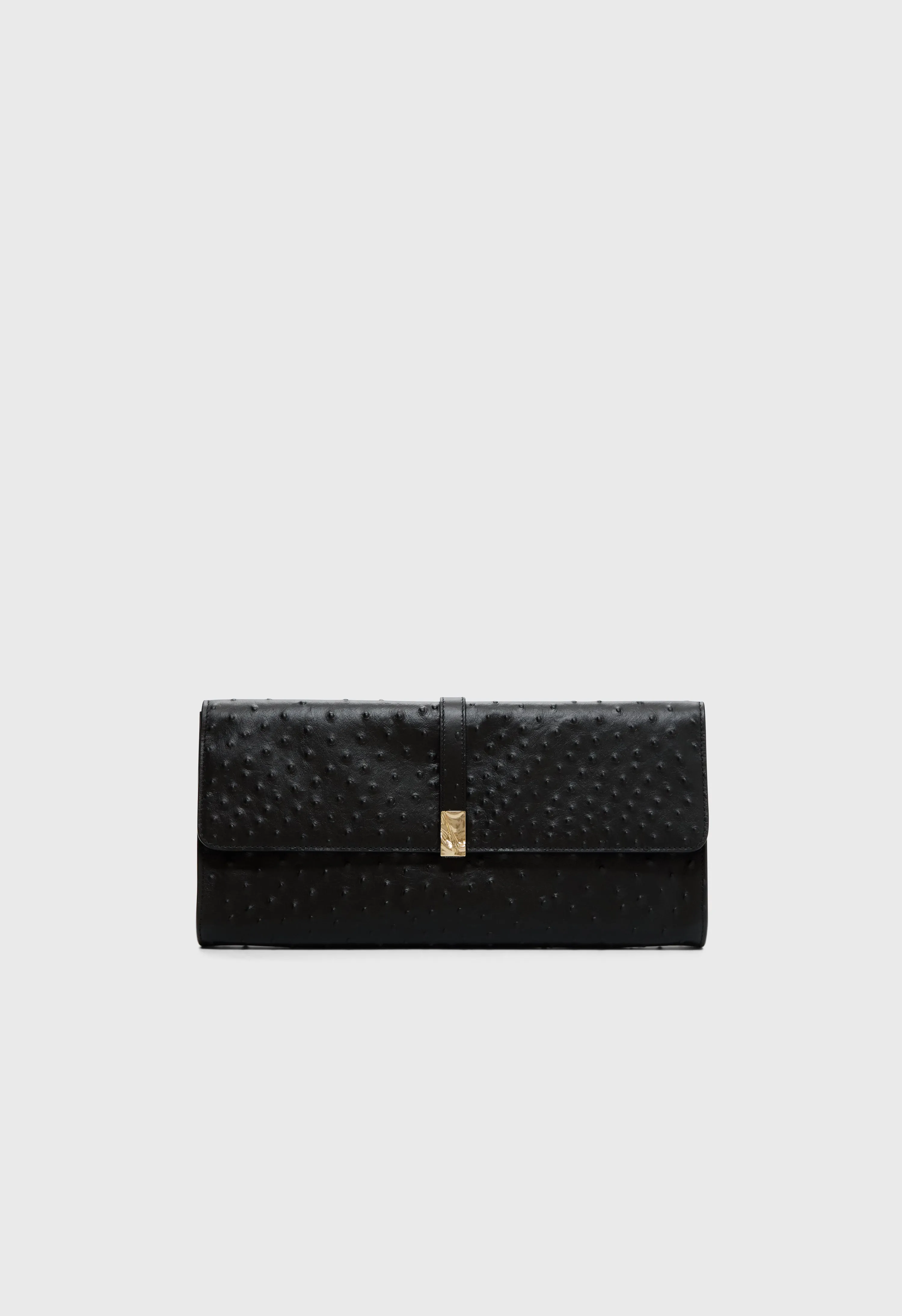 MOHINI Ostrich-effect leather clutch sold by Loulou De Saison