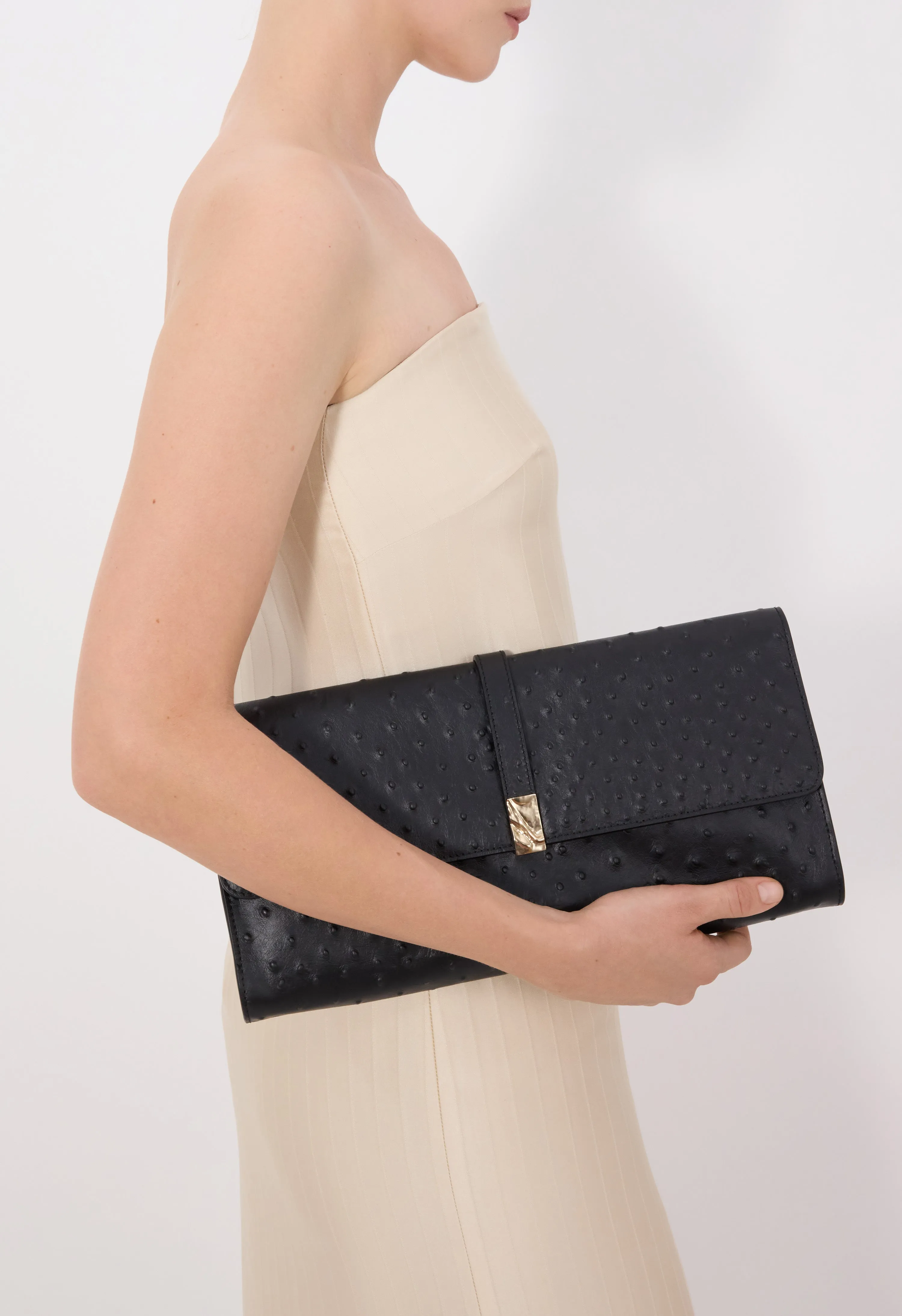 MOHINI Ostrich-effect leather clutch sold by Loulou De Saison product image thumbnail 2