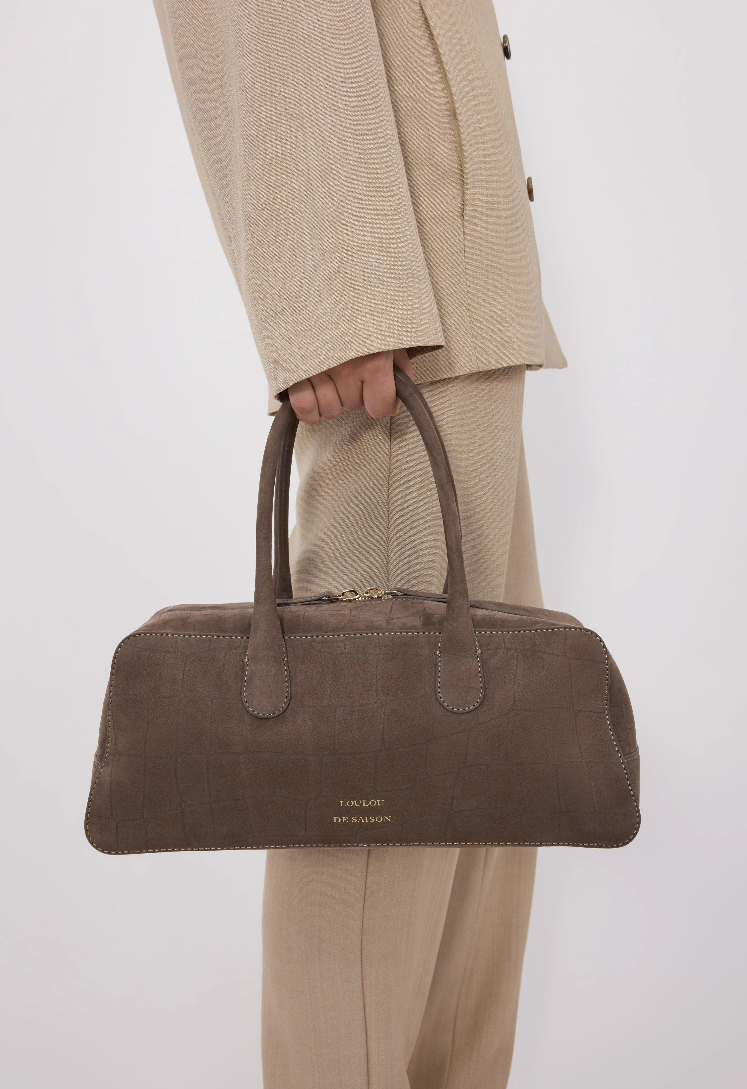 MAWI Embossed nubuck rectangular handbag sold by Loulou De Saison product image thumbnail 2