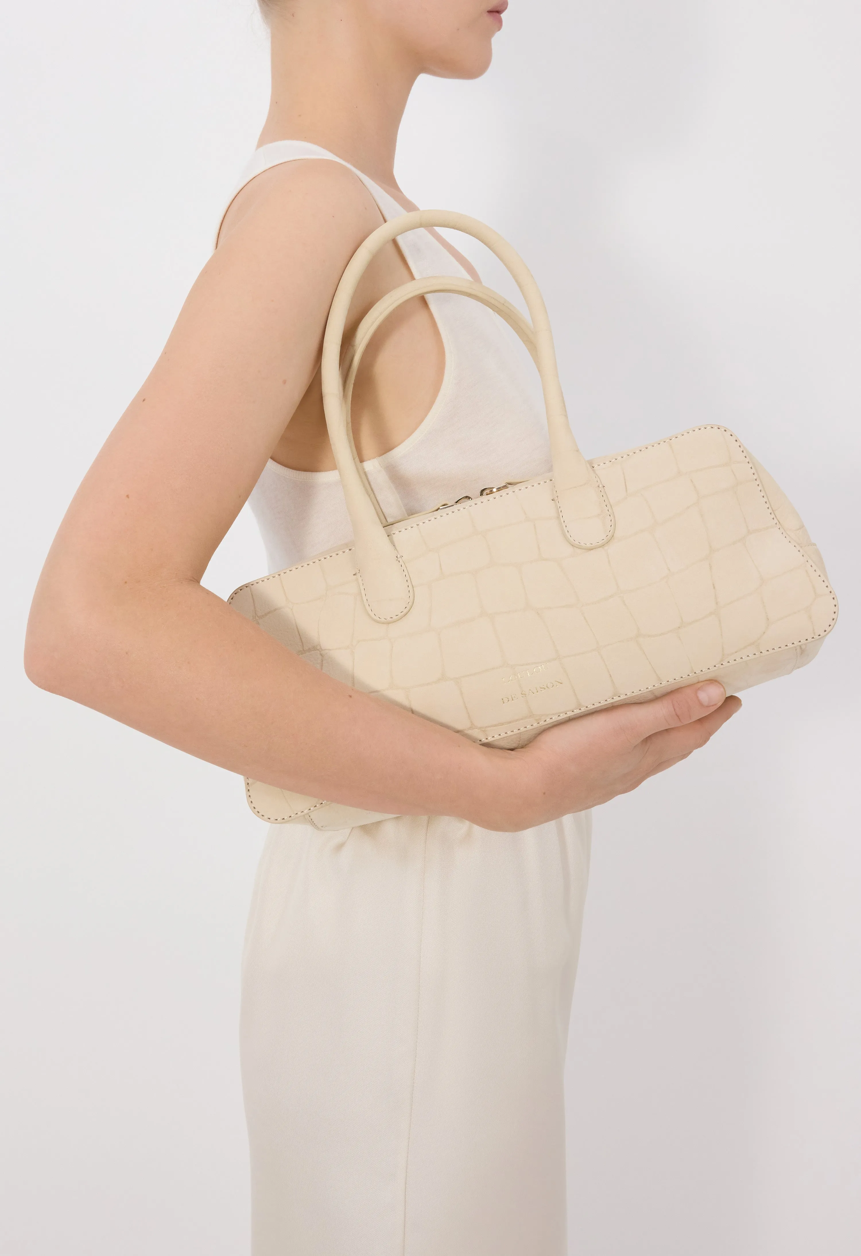 MAWI Embossed nubuck rectangular handbag sold by Loulou De Saison product image thumbnail 2