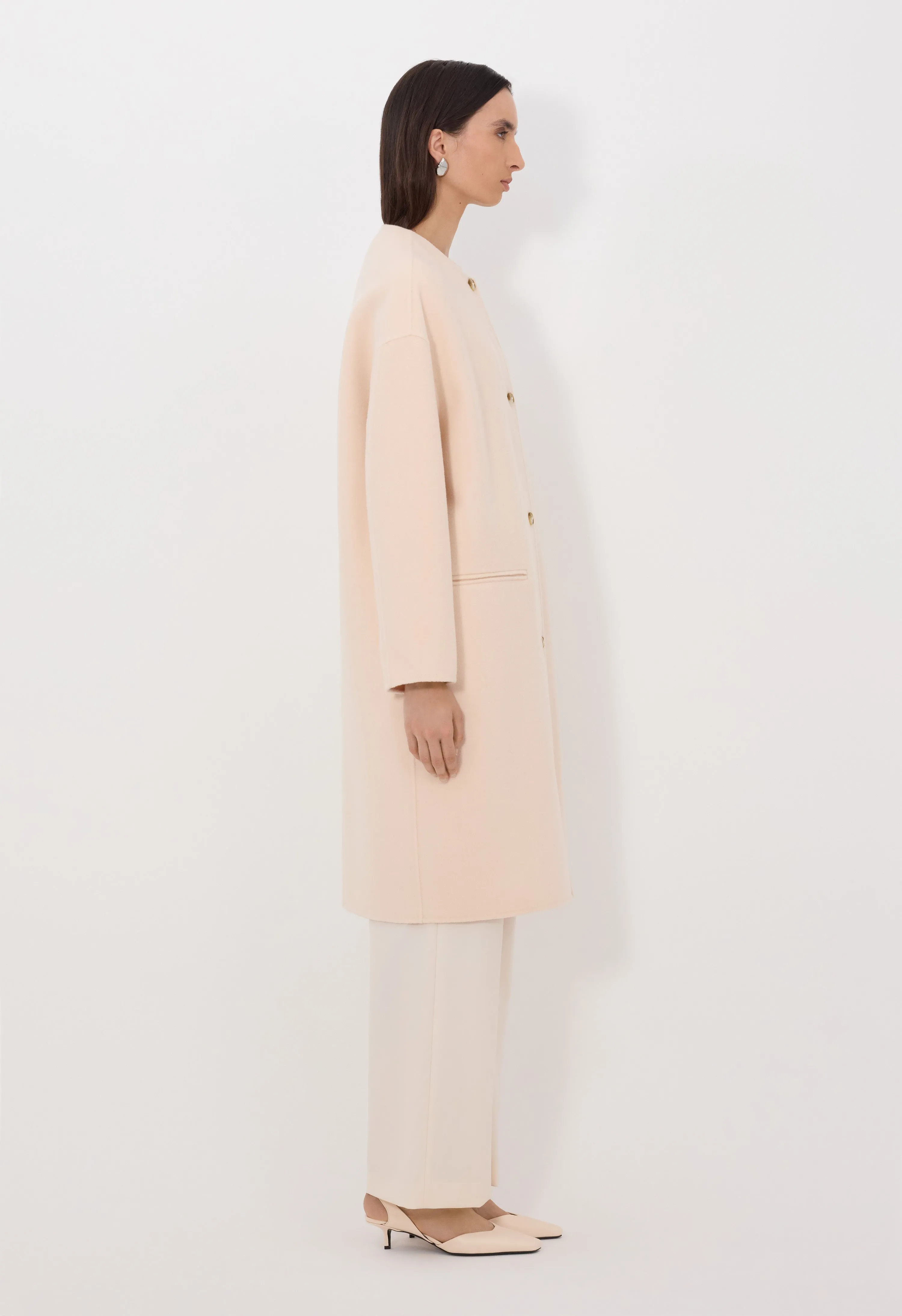 KERRY Wool cashmere drap oval coat sold by Loulou De Saison product image thumbnail 3