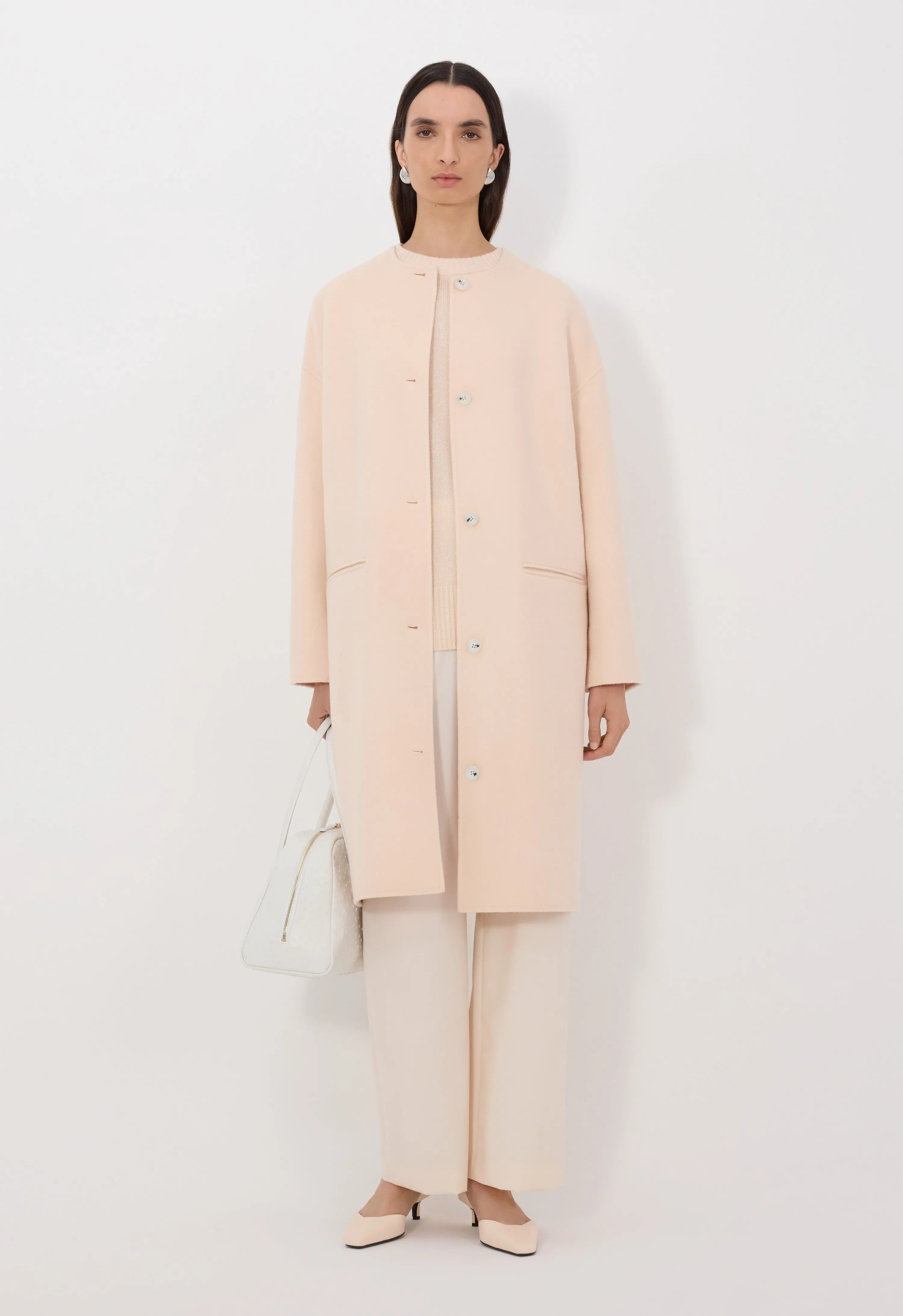 KERRY Wool cashmere drap oval coat sold by Loulou De Saison