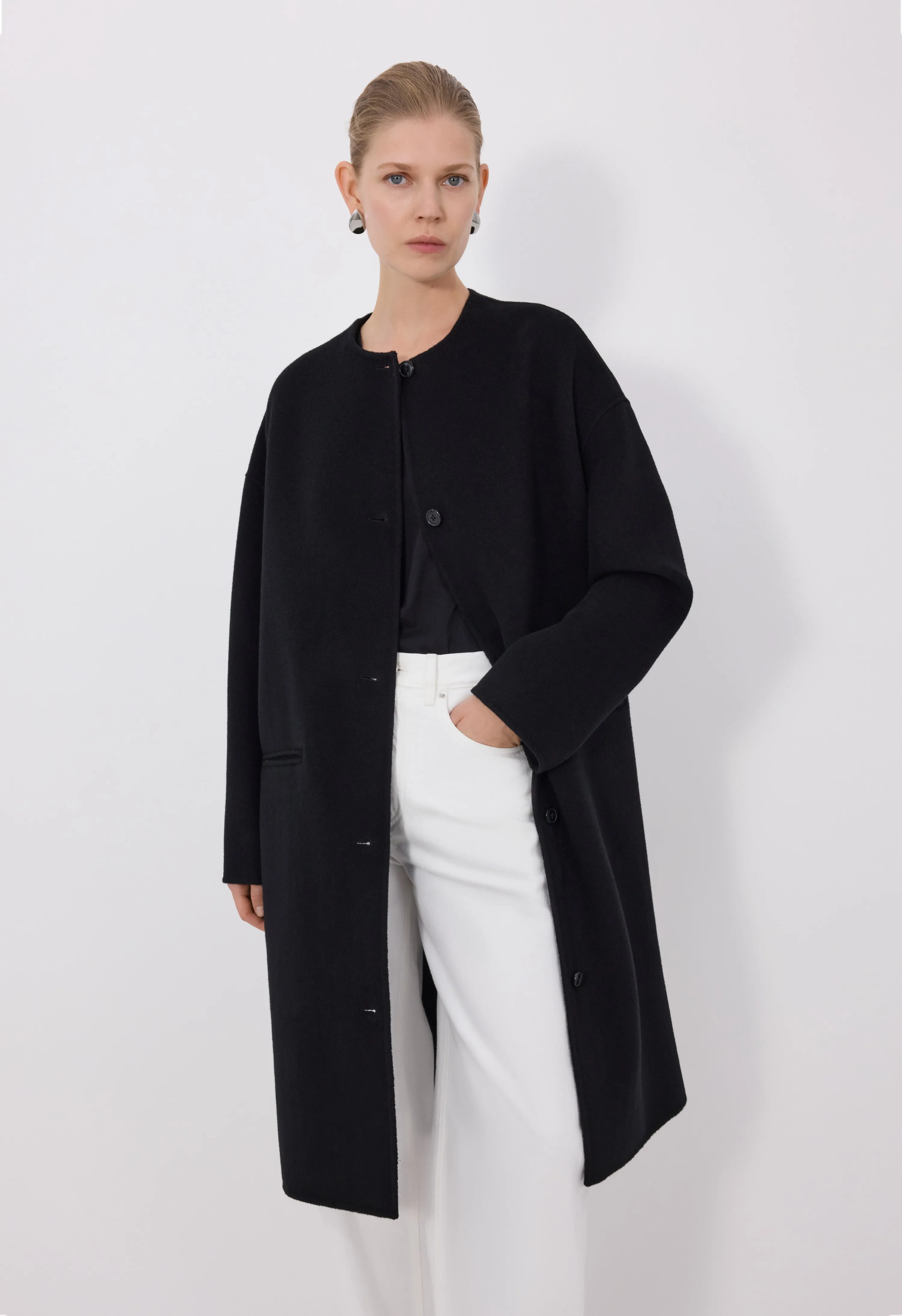 KERRY Wool cashmere drap oval coat sold by Loulou De Saison product image thumbnail 4
