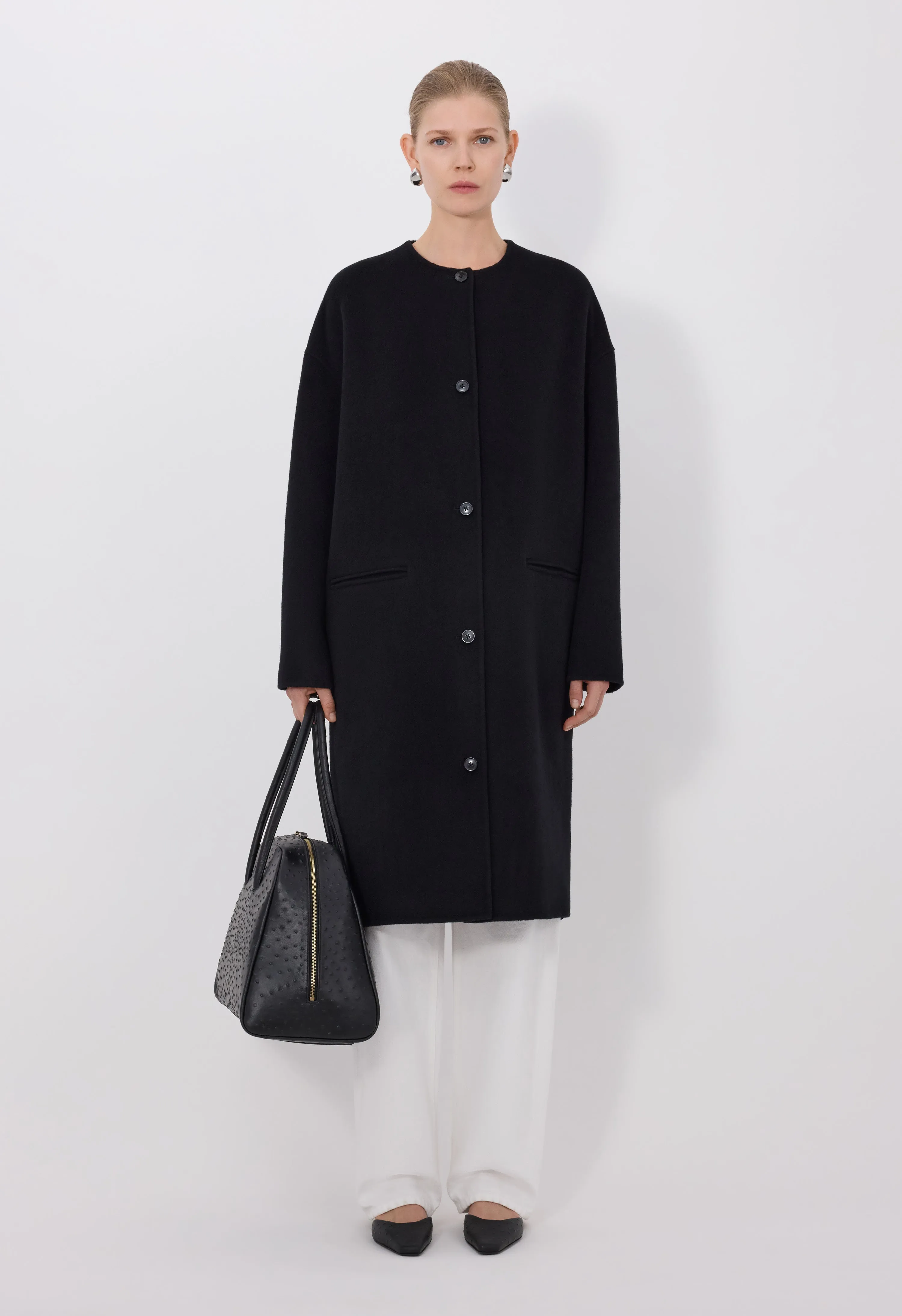 KERRY Wool cashmere drap oval coat sold by Loulou De Saison
