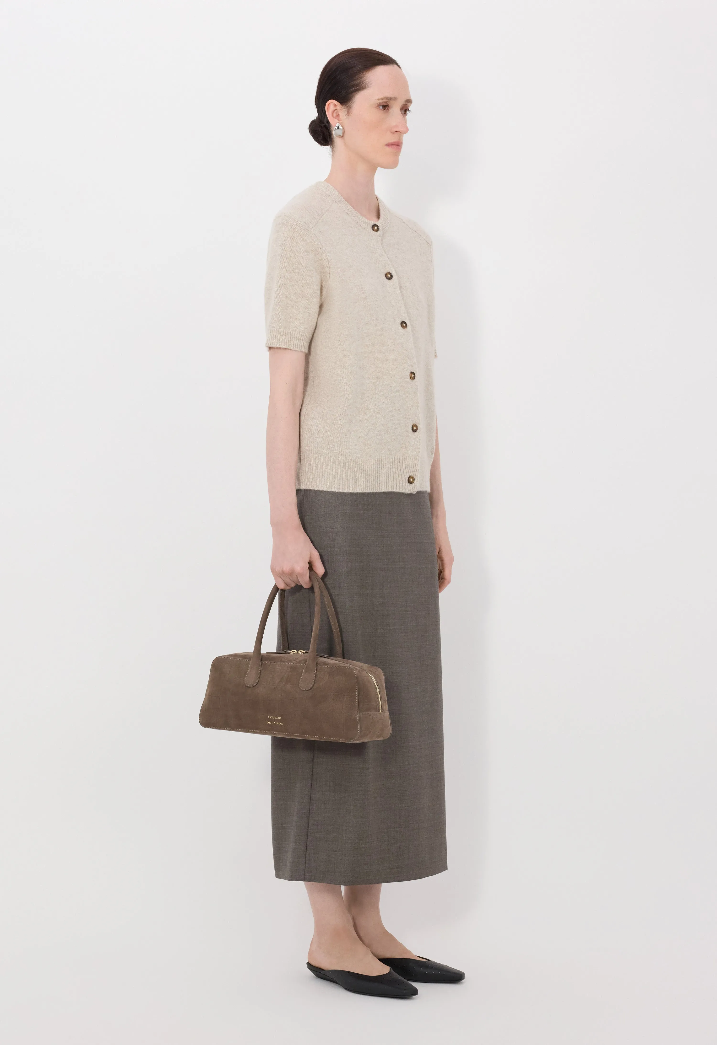 JODI Short sleeve cashmere cardigan sold by Loulou De Saison product image thumbnail 3