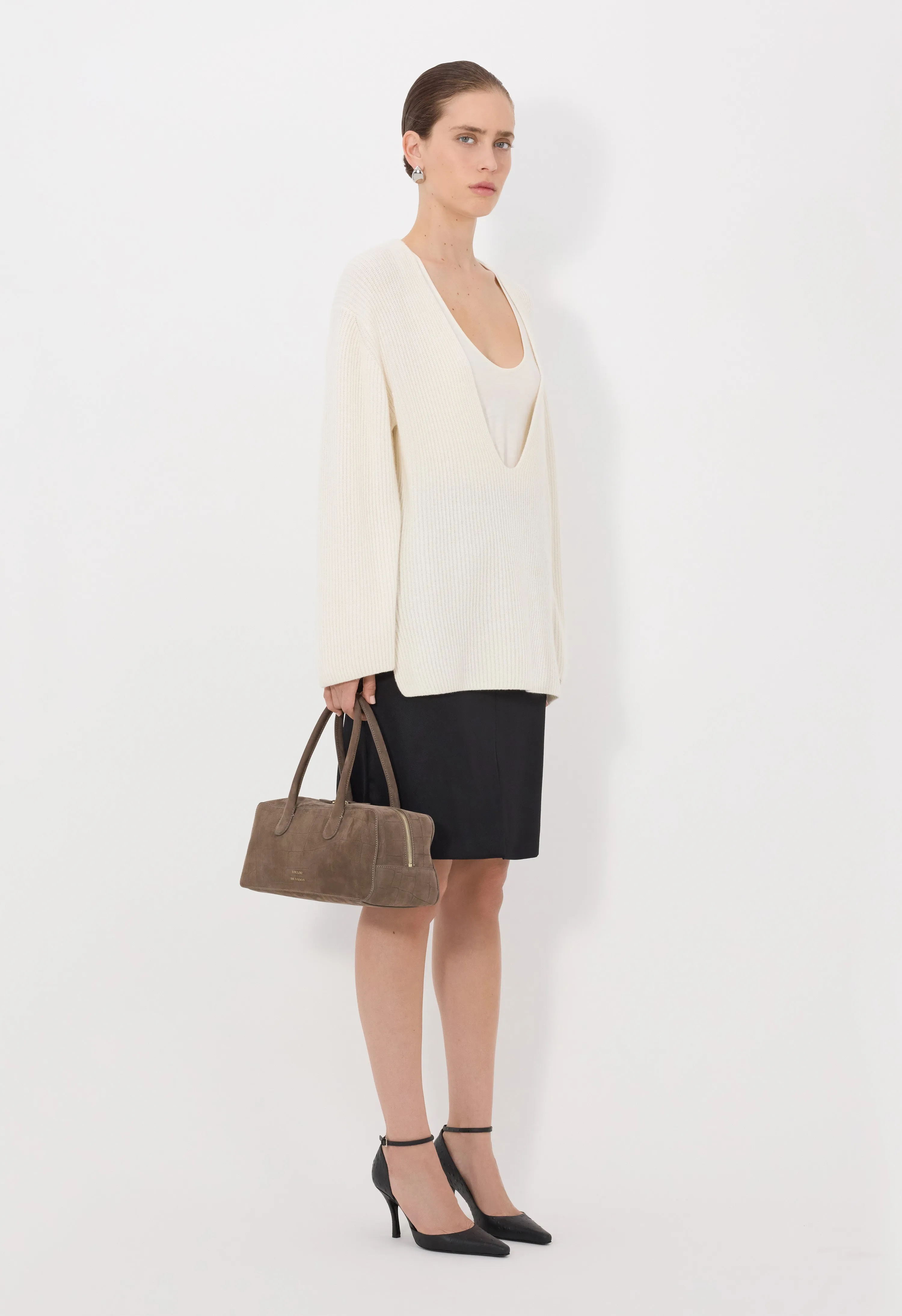GABE U neck ribbed cashmere sweater sold by Loulou De Saison product image thumbnail 3