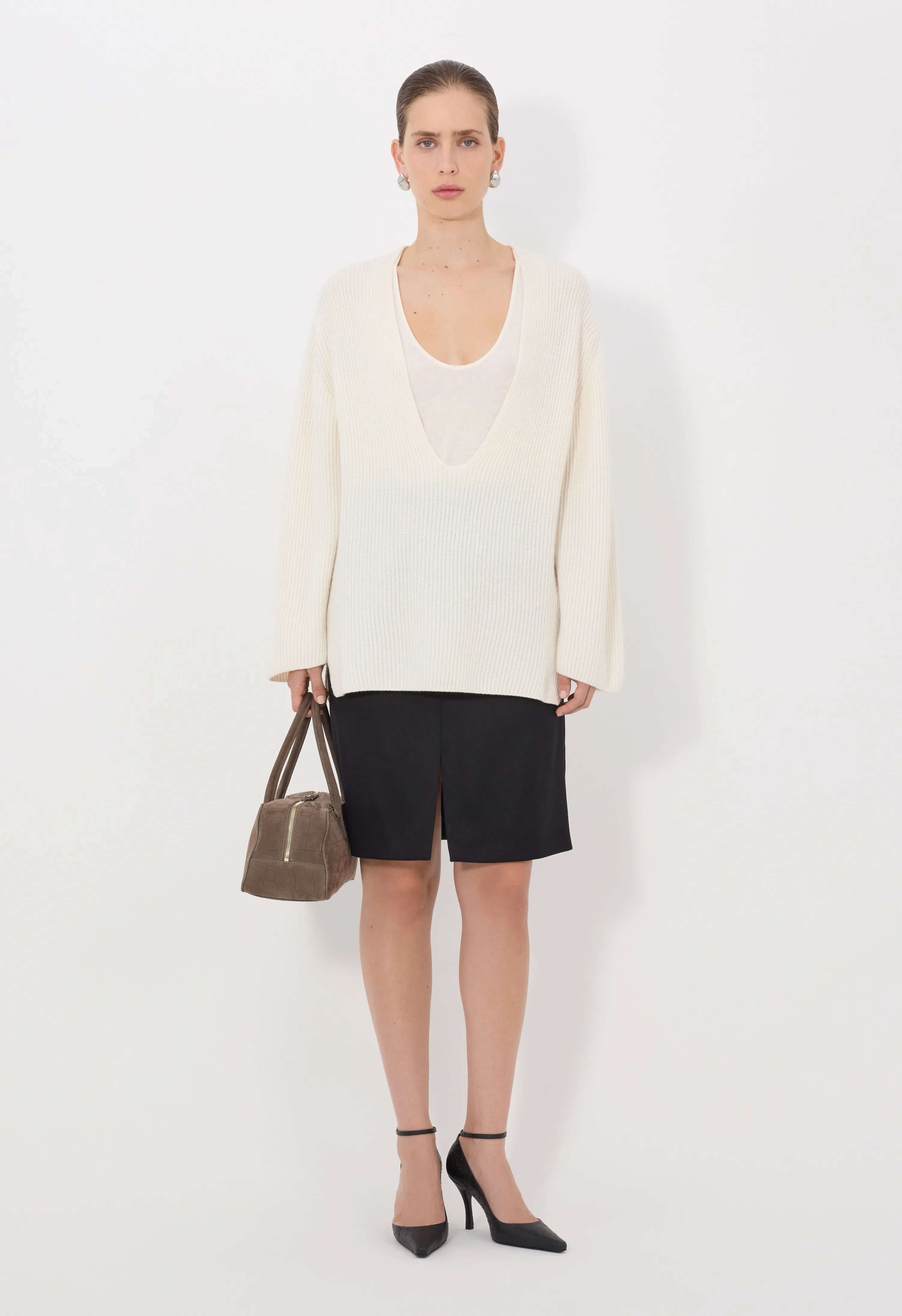 GABE U neck ribbed cashmere sweater sold by Loulou De Saison