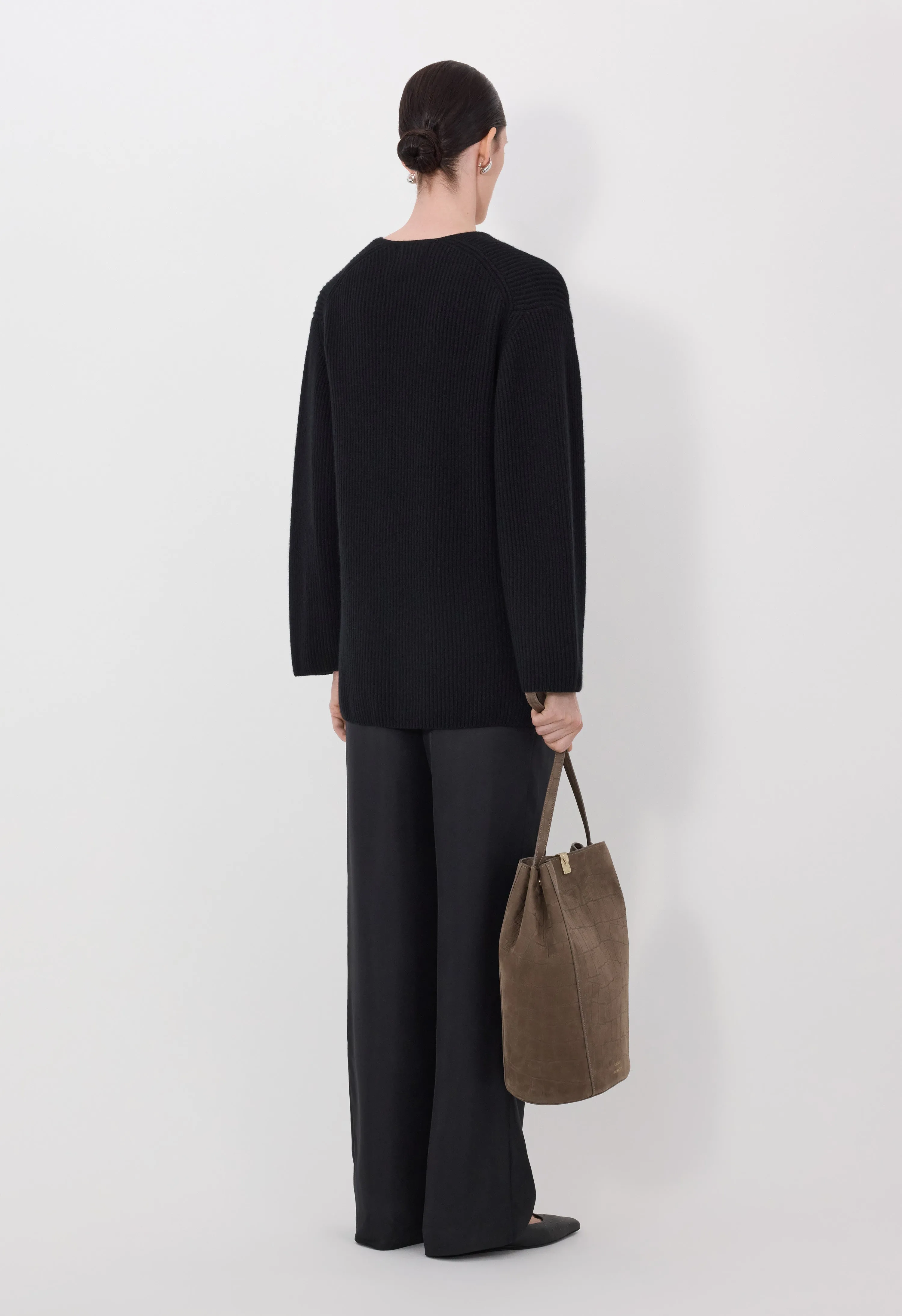 GABE U neck ribbed cashmere sweater sold by Loulou De Saison product image thumbnail 5