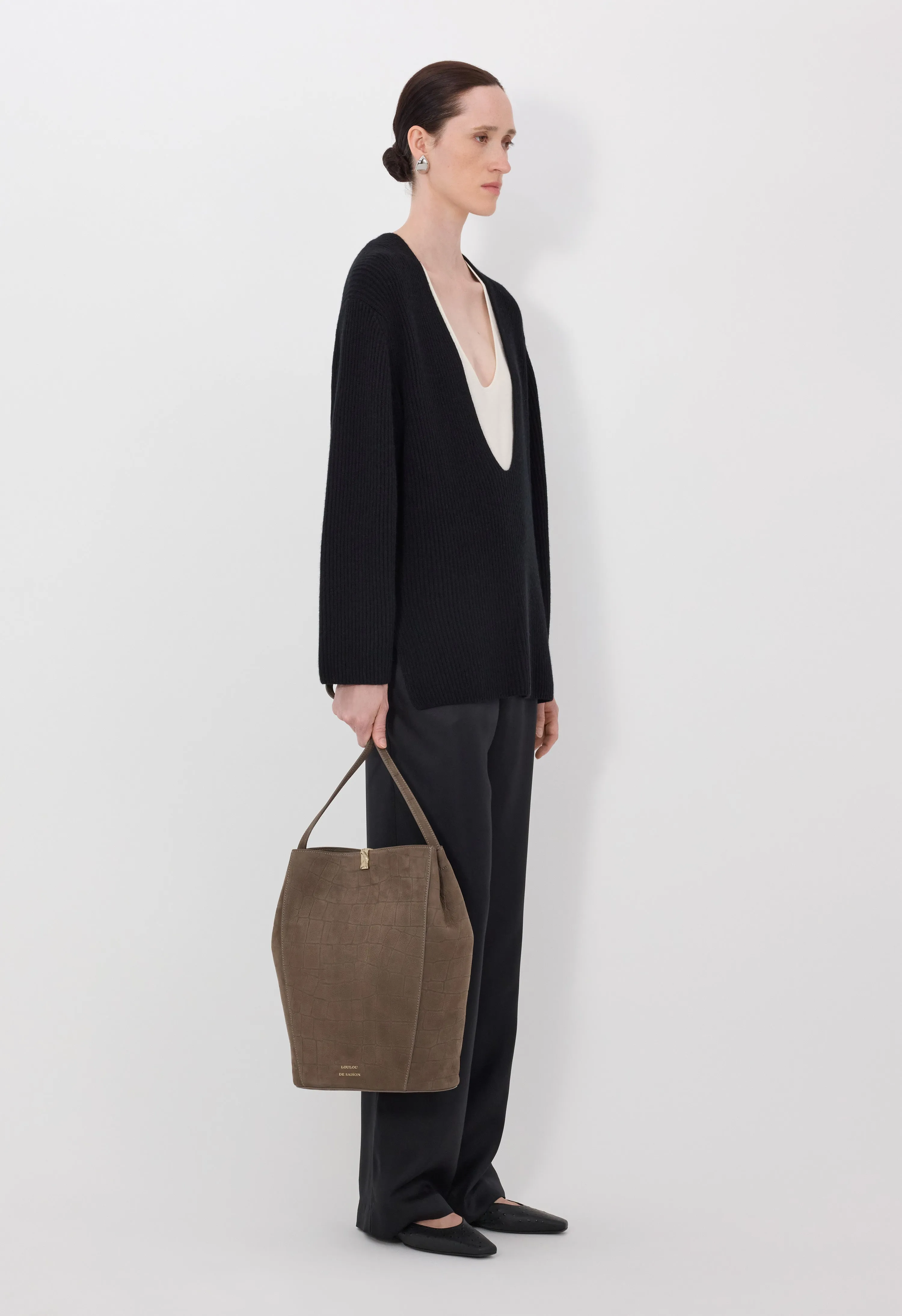 GABE U neck ribbed cashmere sweater sold by Loulou De Saison product image thumbnail 3