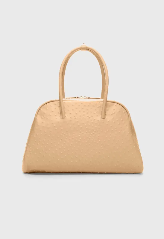 DARREN Ostrich-effect leather travel bag made by Loulou De Saison