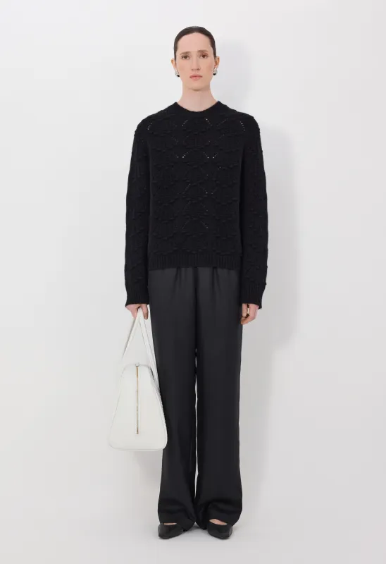 CLYDE Cashmere crochet sweater made by Loulou De Saison