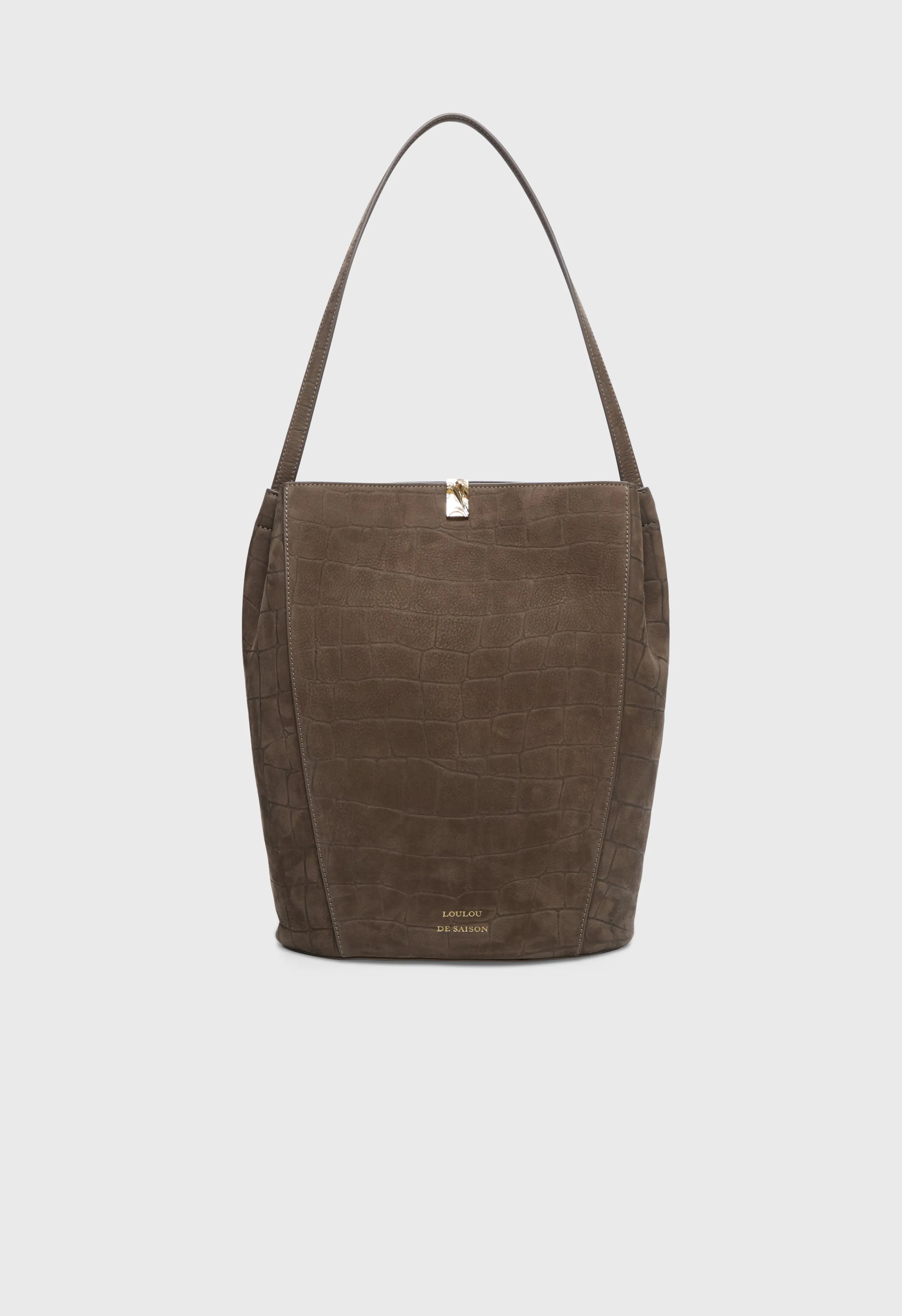 AUDREY Embossed nubuck bucket bag sold by Loulou De Saison