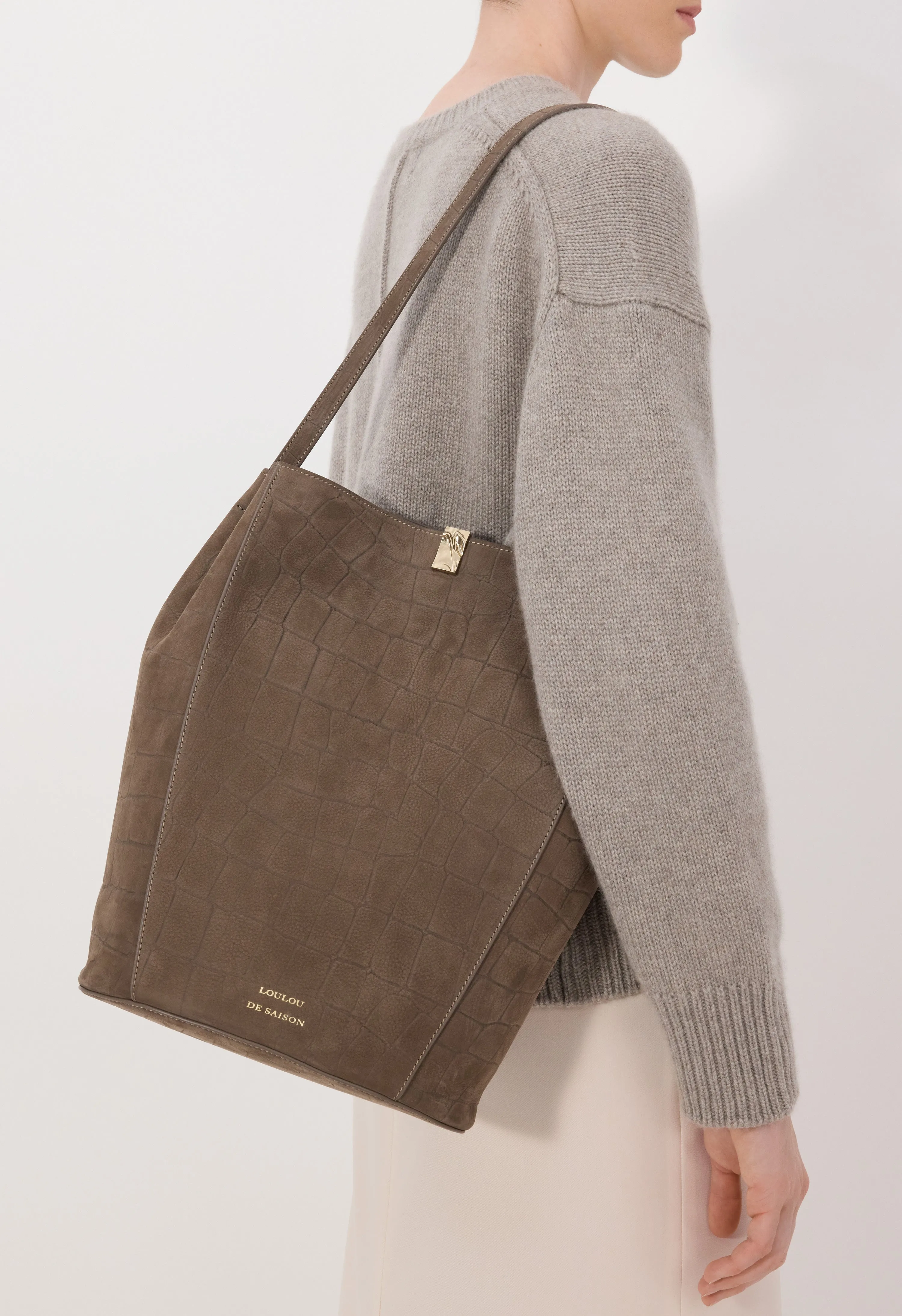 AUDREY Embossed nubuck bucket bag sold by Loulou De Saison product image thumbnail 2