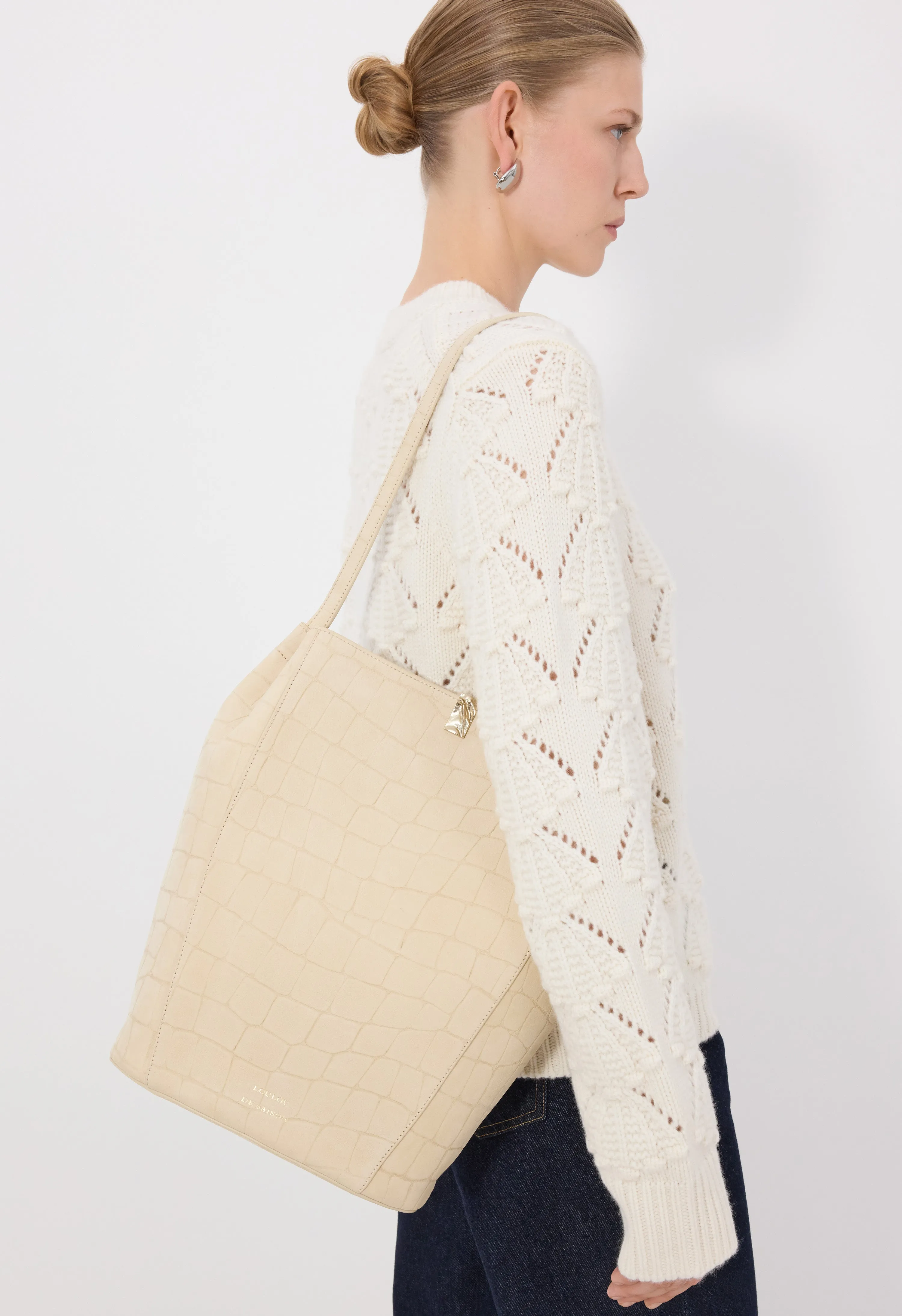 AUDREY Embossed nubuck bucket bag sold by Loulou De Saison product image thumbnail 2