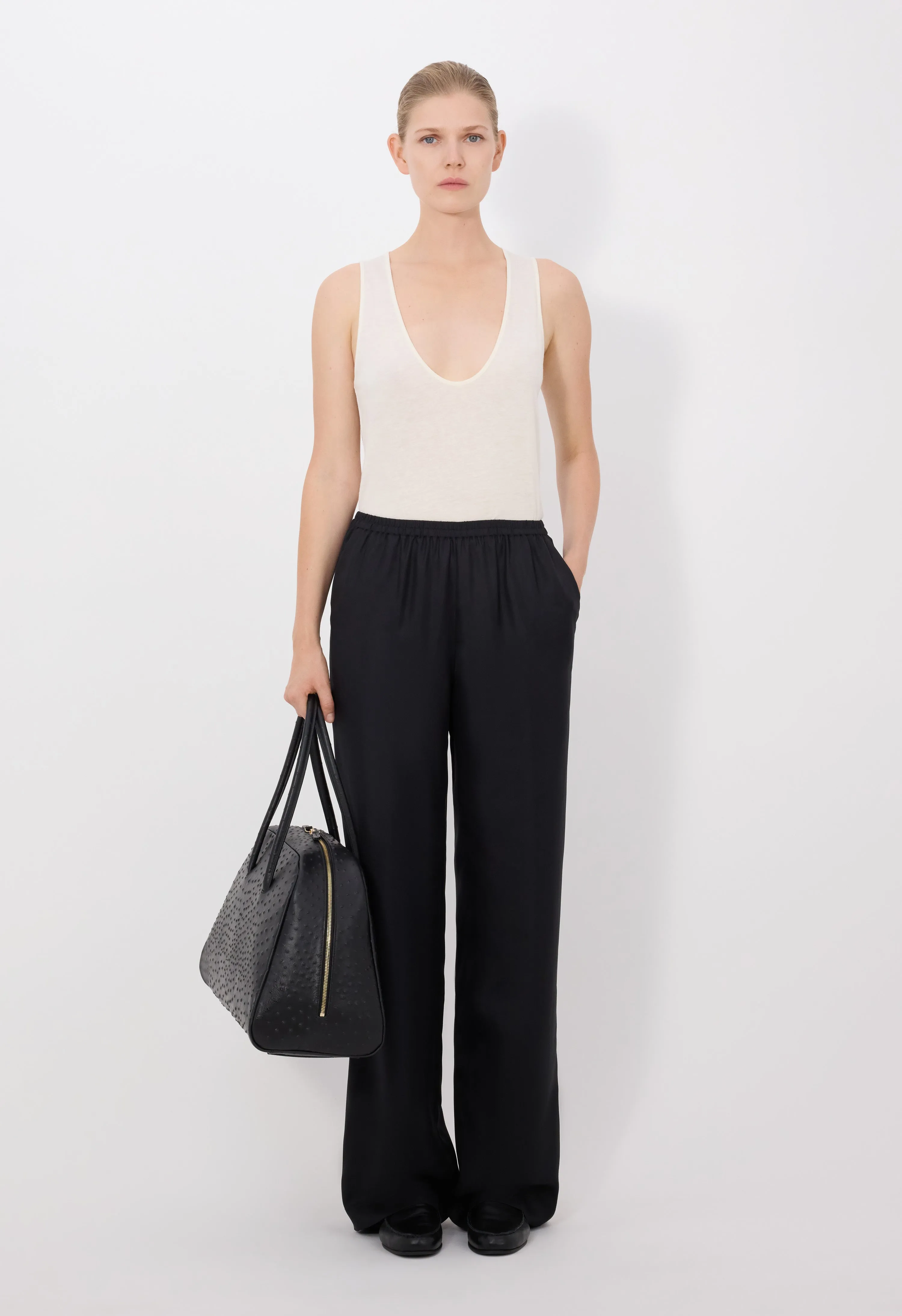 ALERA LDS Silk twill trousers sold by Loulou De Saison