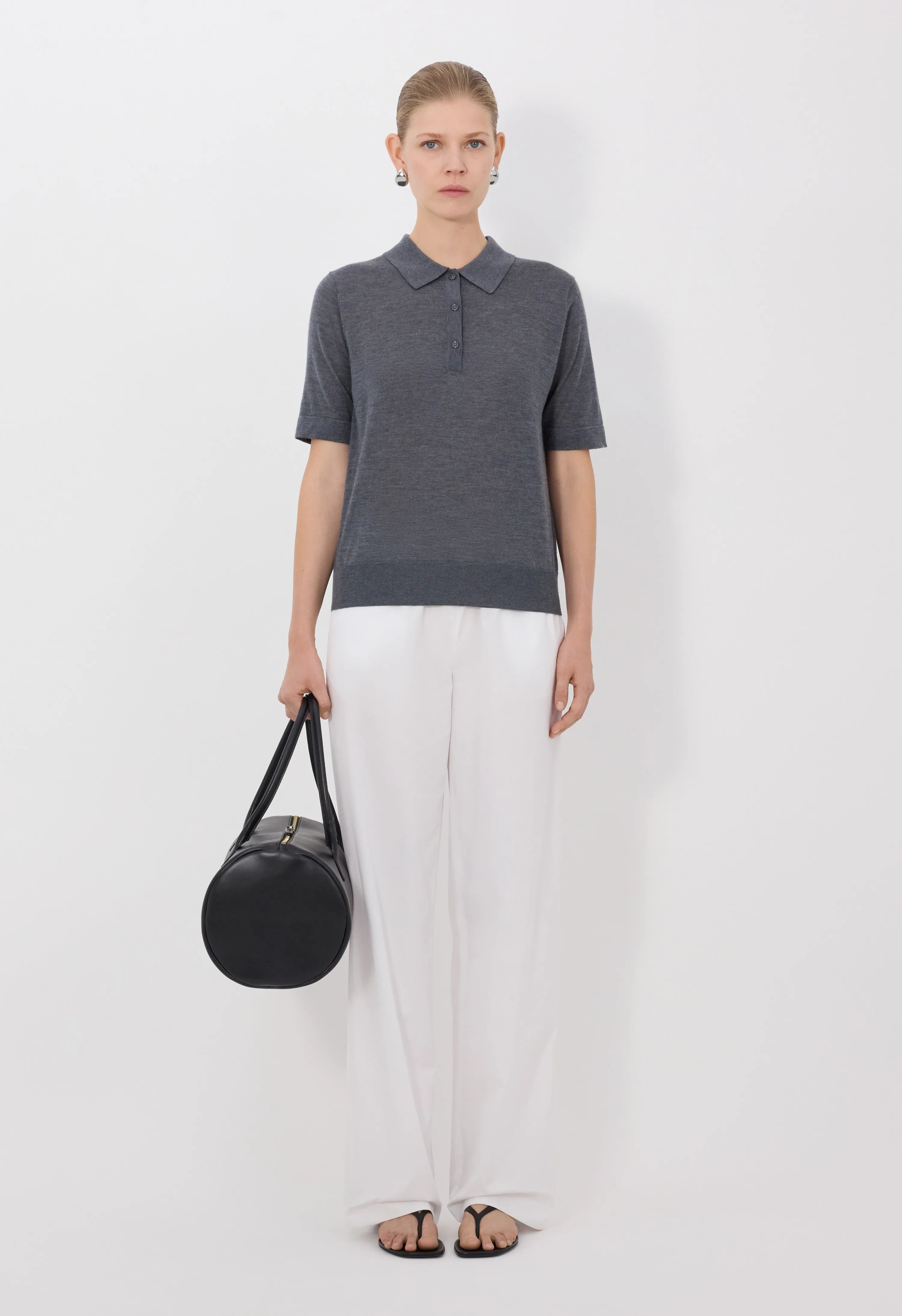 MIGO Fluid cashmere polo shirt sold by Loulou De Saison