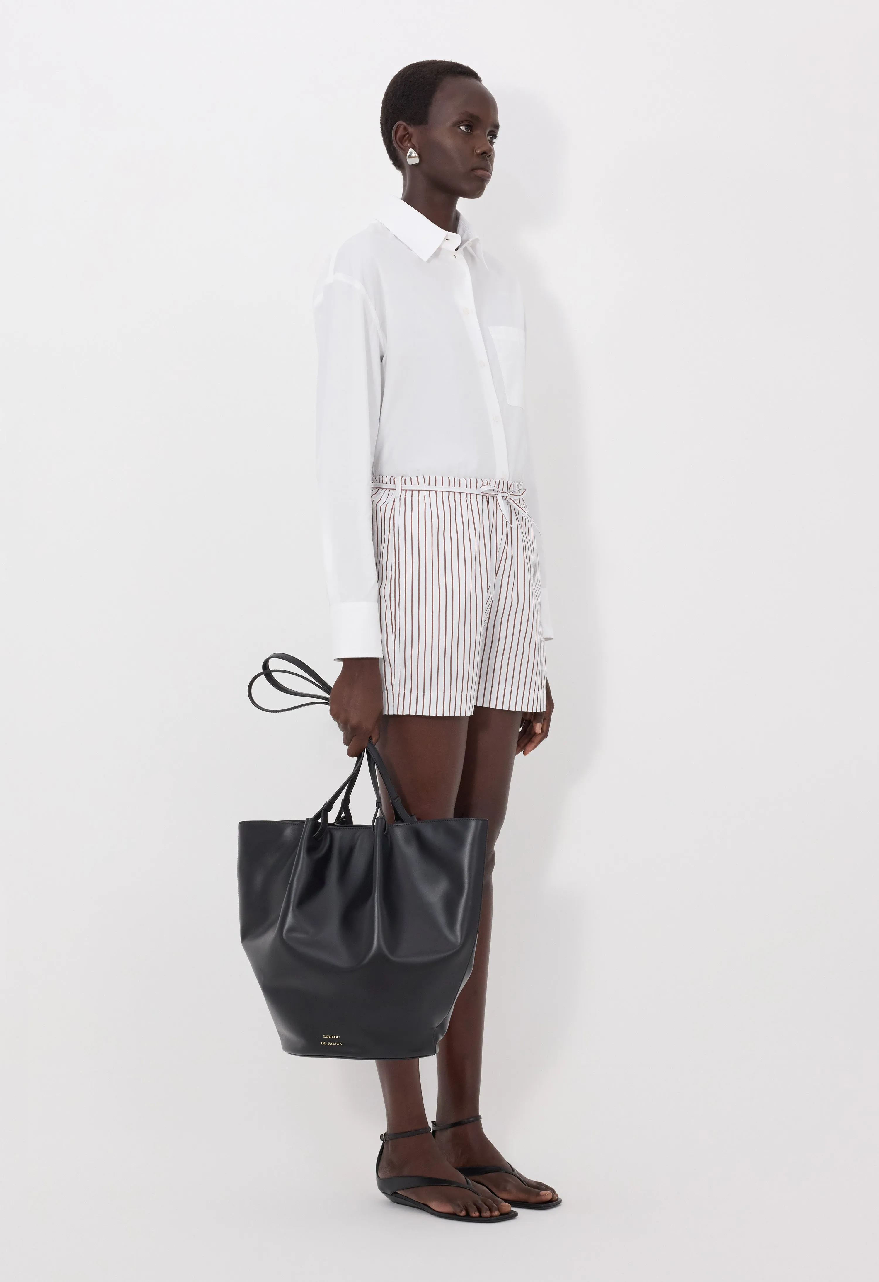 LORY Striped cotton poplin shorts sold by Loulou De Saison product image thumbnail 3