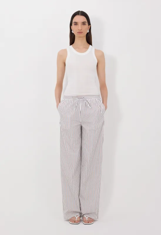 CISCO Striped cotton poplin trousers made by Loulou De Saison