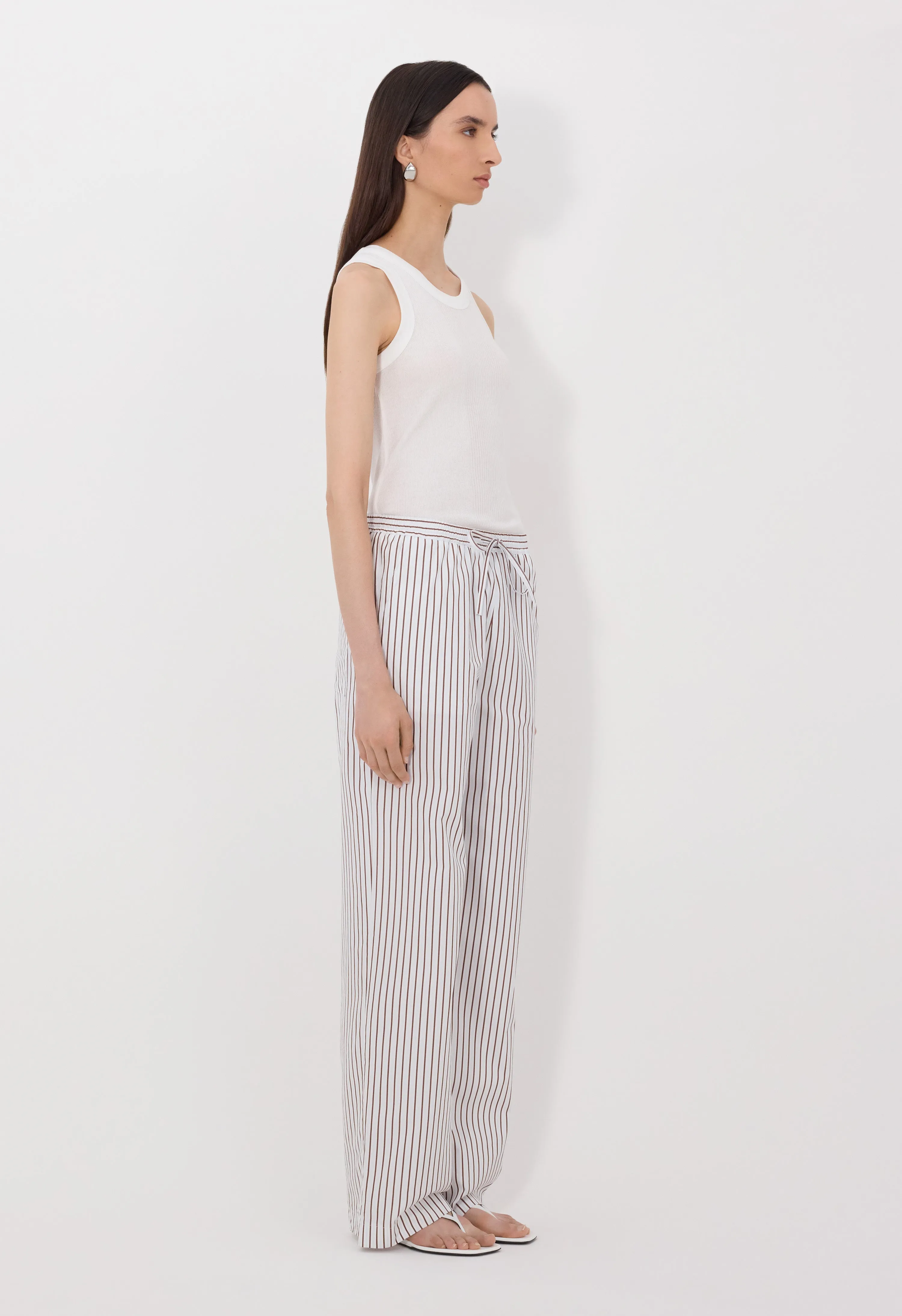CISCO Striped cotton poplin trousers sold by Loulou De Saison product image thumbnail 3