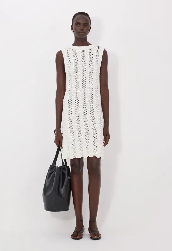 YOKO Sleeveless Ottoman crochet dress made by Loulou De Saison