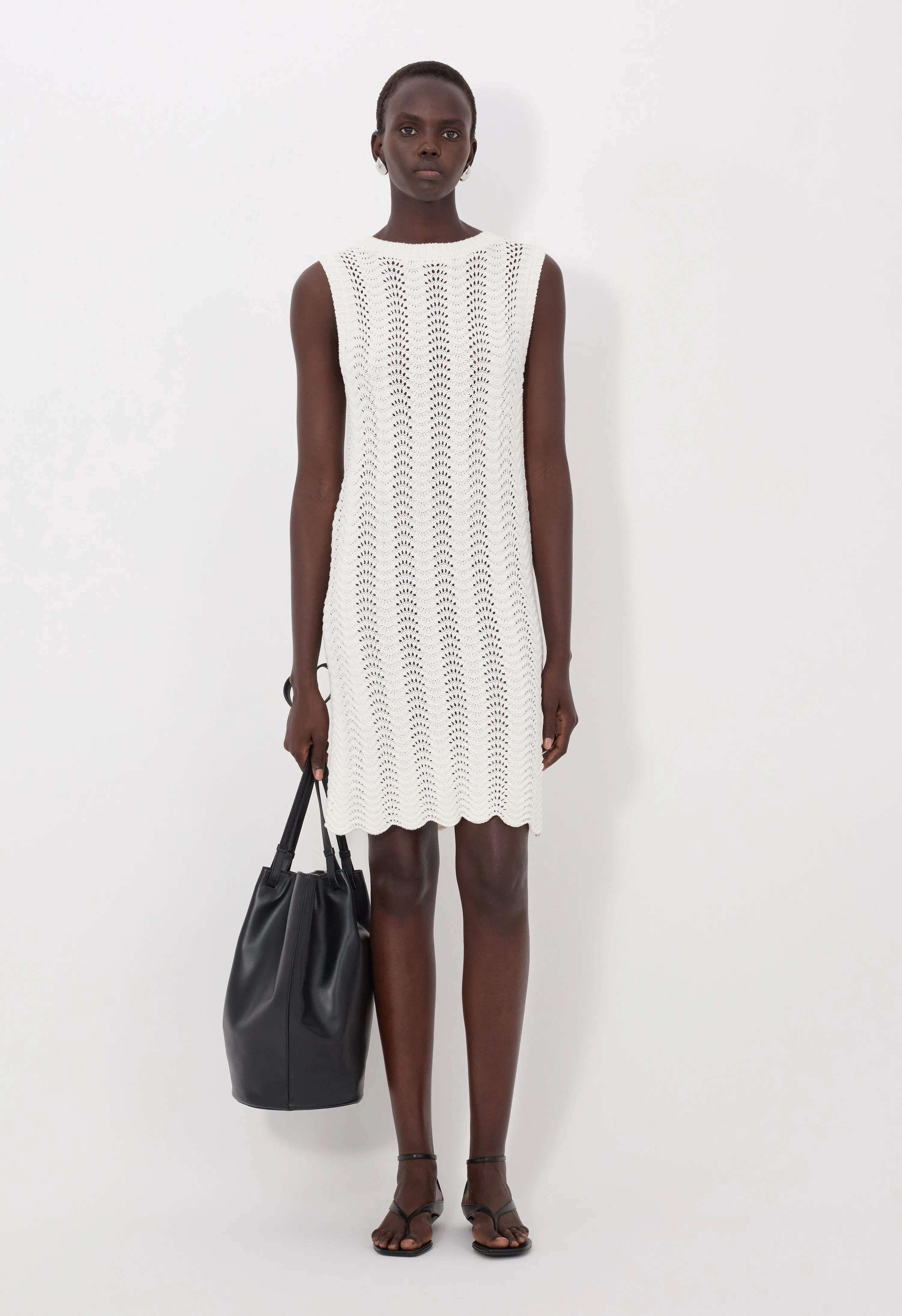 YOKO Sleeveless Ottoman crochet dress sold by Loulou De Saison