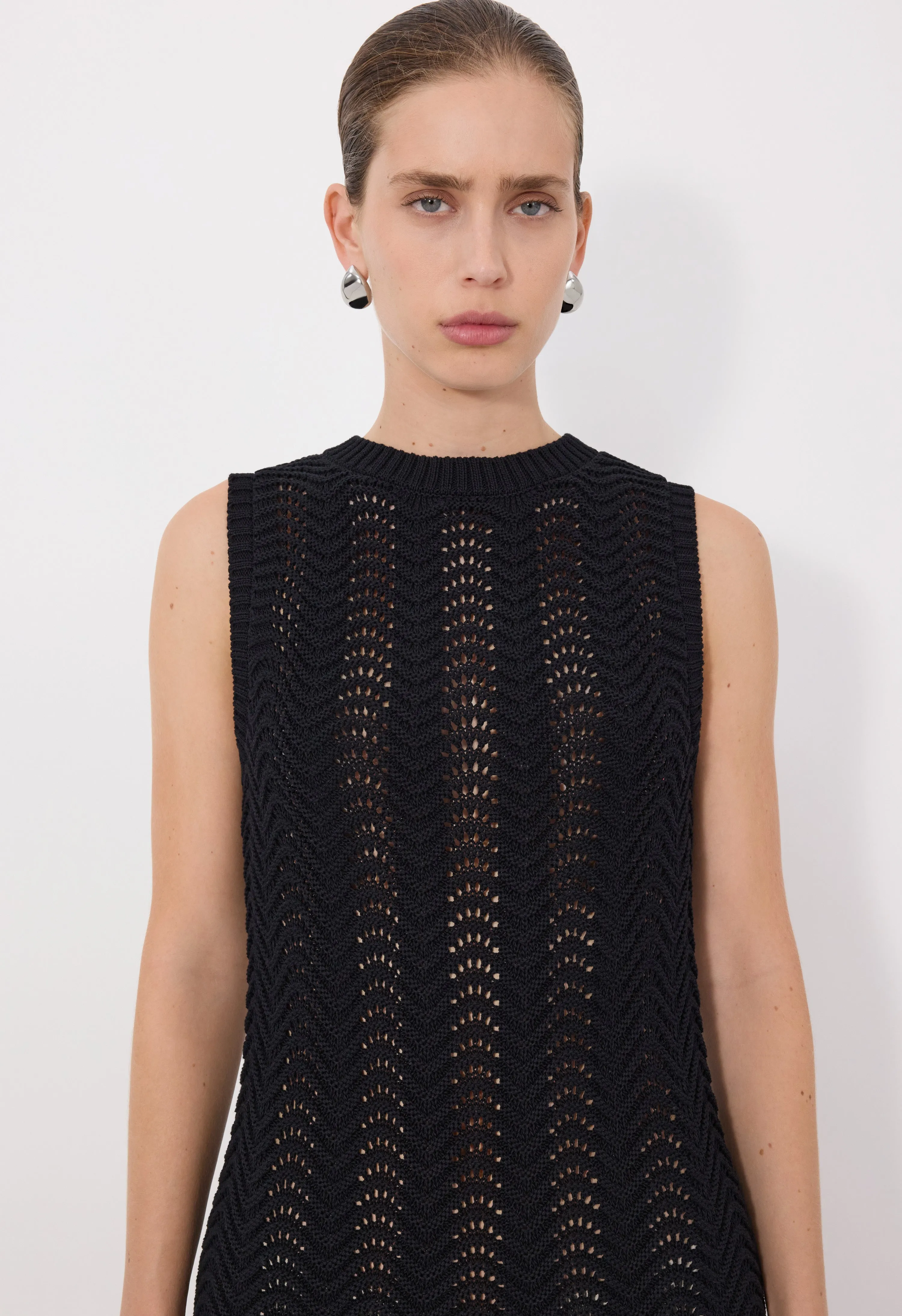 YOKO Sleeveless Ottoman crochet dress sold by Loulou De Saison product image thumbnail 4