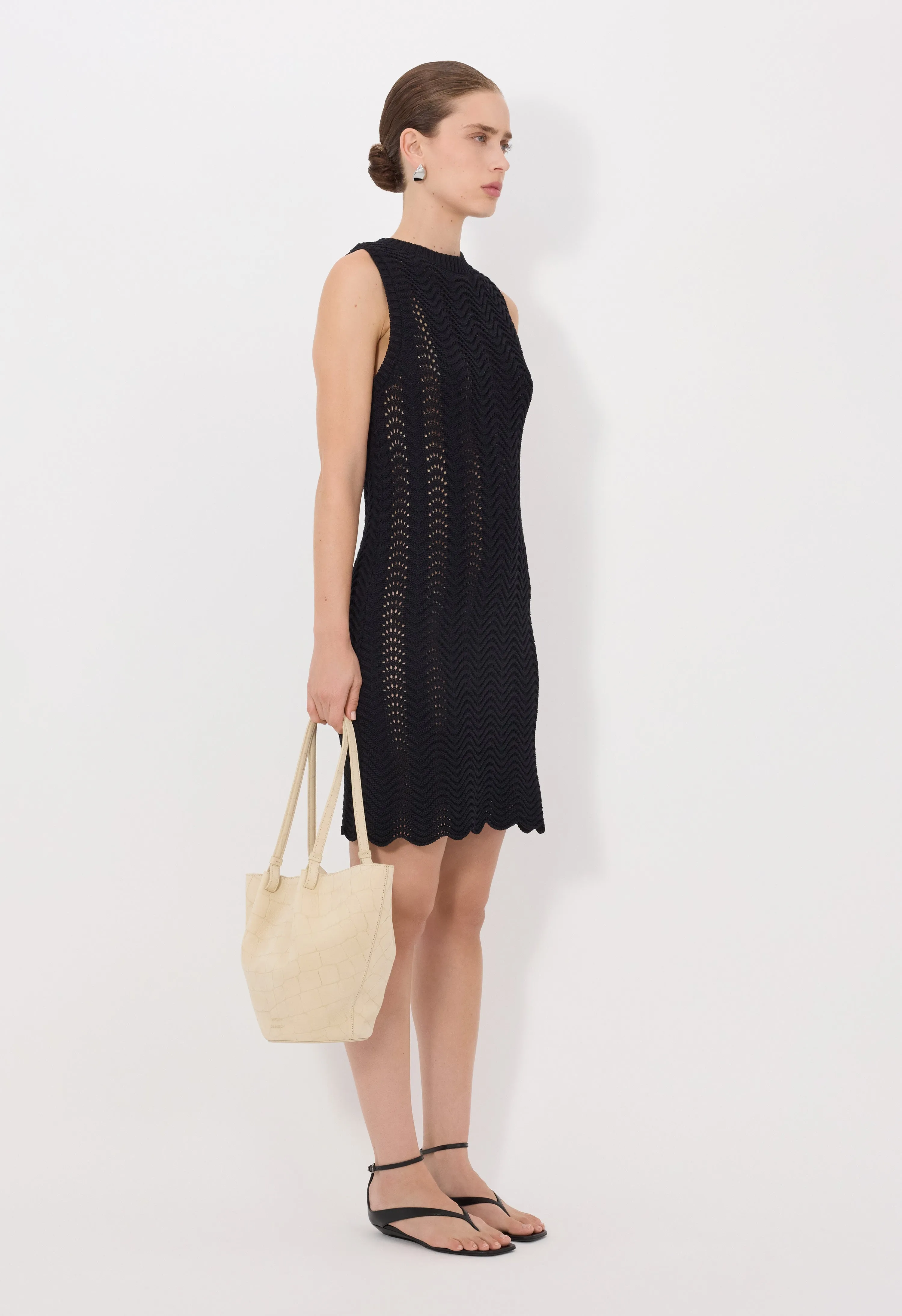 YOKO Sleeveless Ottoman crochet dress sold by Loulou De Saison product image thumbnail 3