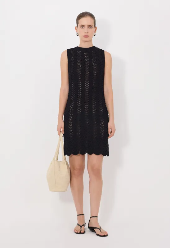 YOKO Sleeveless Ottoman crochet dress made by Loulou De Saison