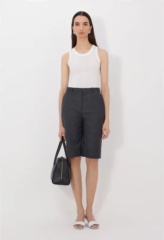 RAY Wool and silk bermuda shorts made by Loulou De Saison