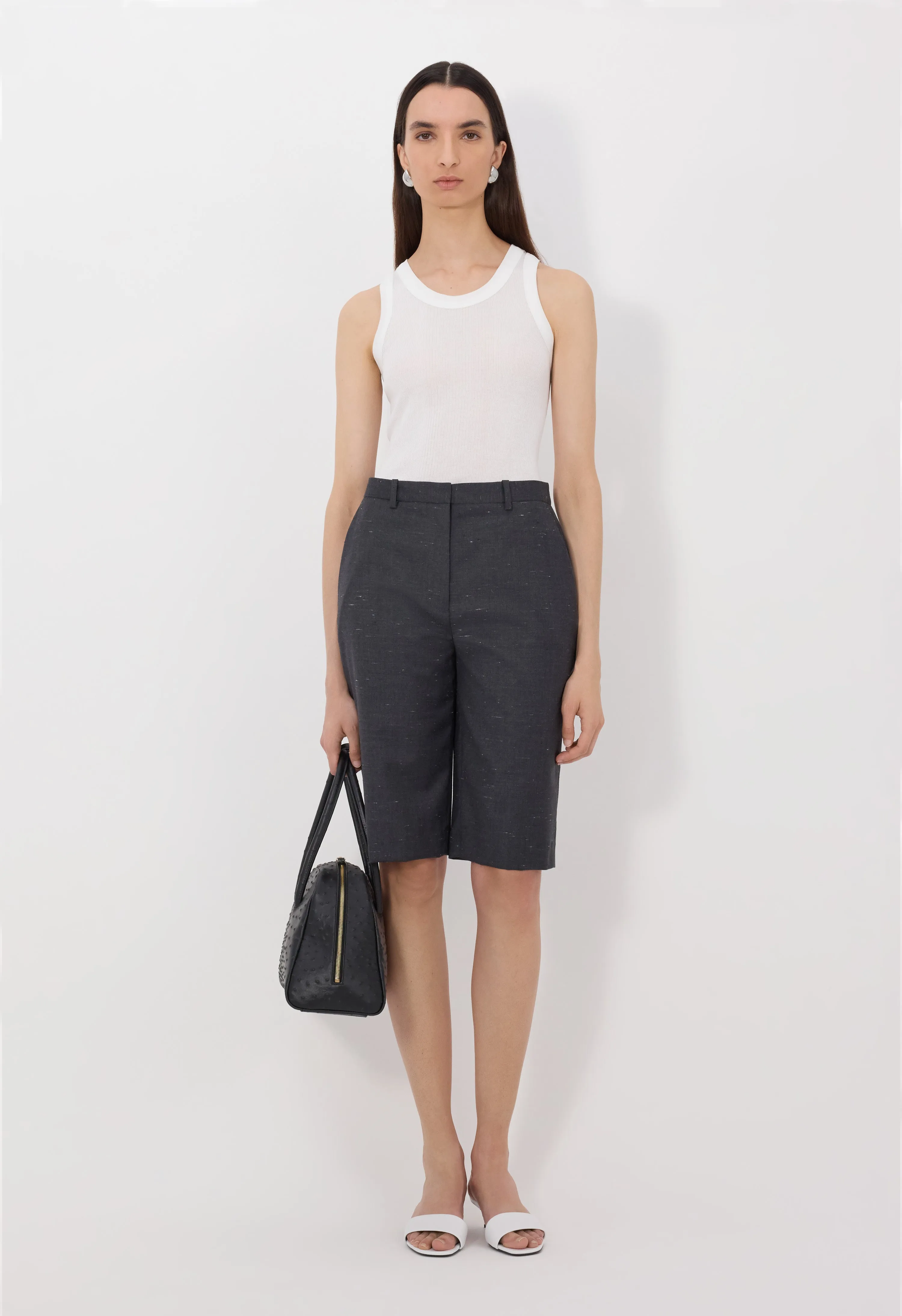RAY Wool and silk bermuda shorts sold by Loulou De Saison