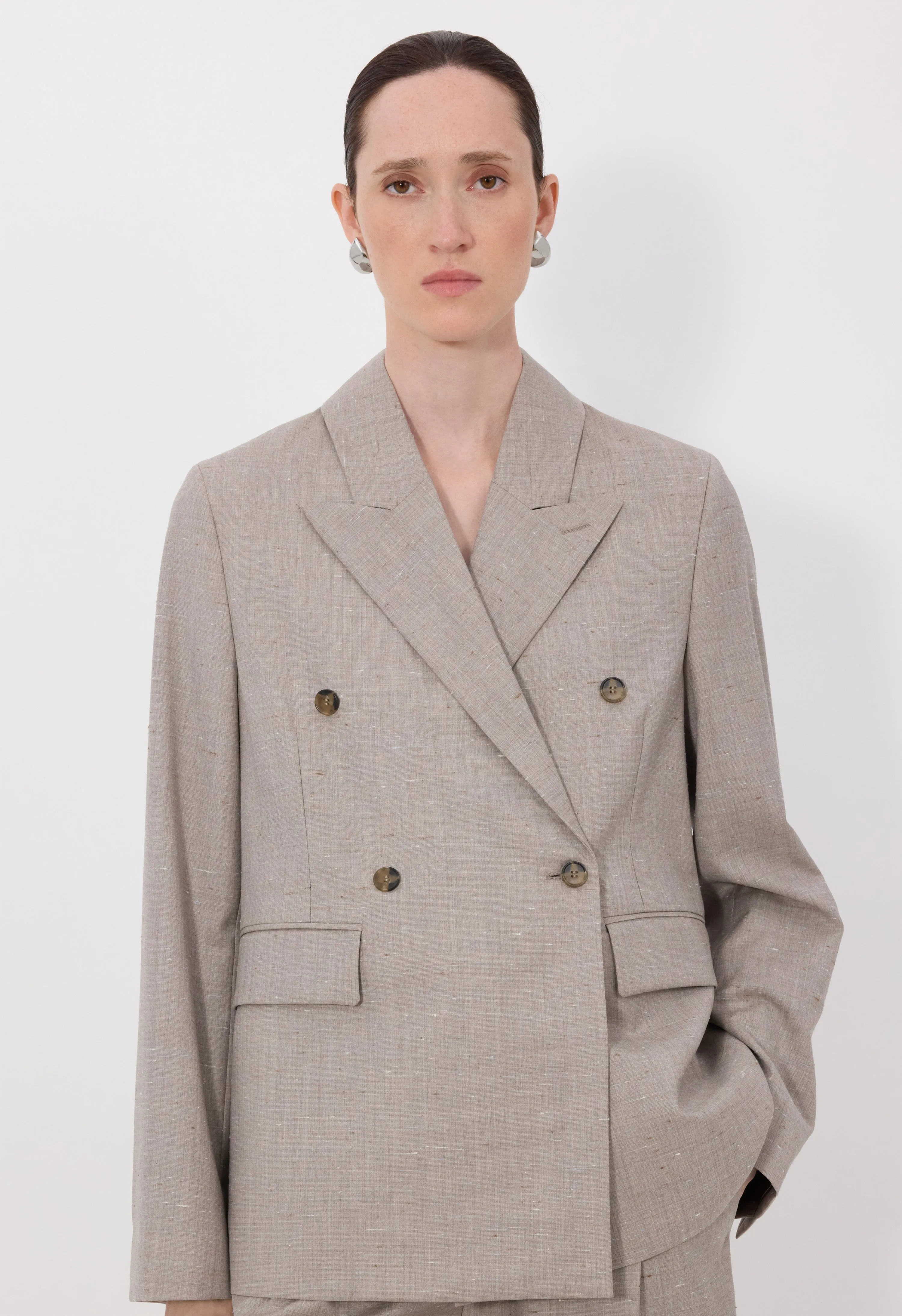 NORMA Wool and silk double breasted jacket sold by Loulou De Saison product image thumbnail 4