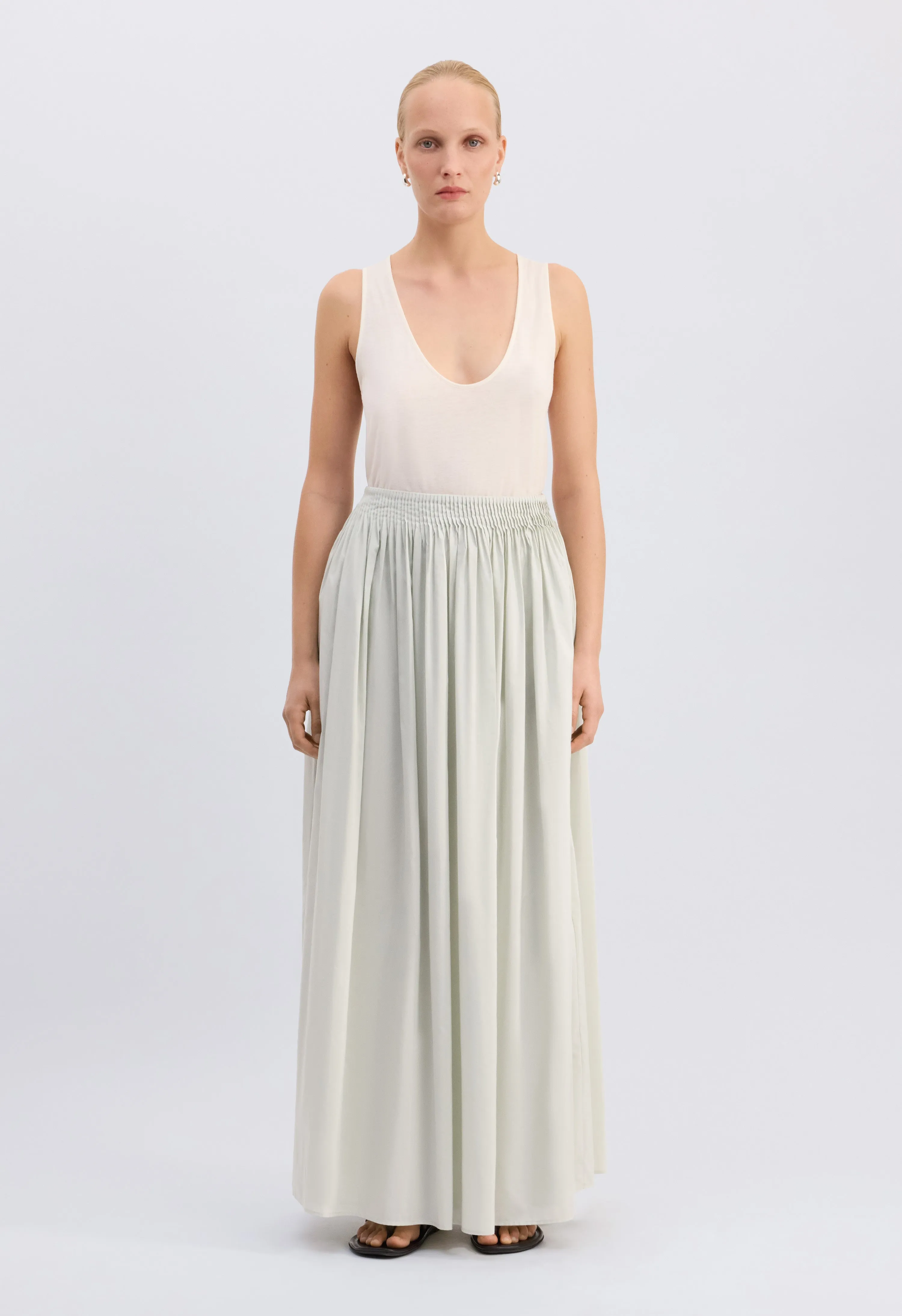 NAYA Gathered midi skirt sold by Loulou De Saison